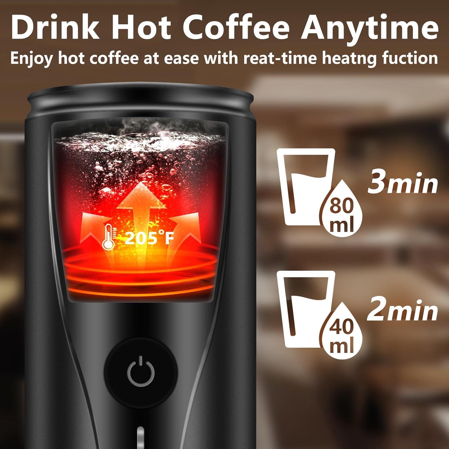 Cafetera Espresso Portátil Glueckzeit PCM03 - Calentamiento Rápido 3 Min