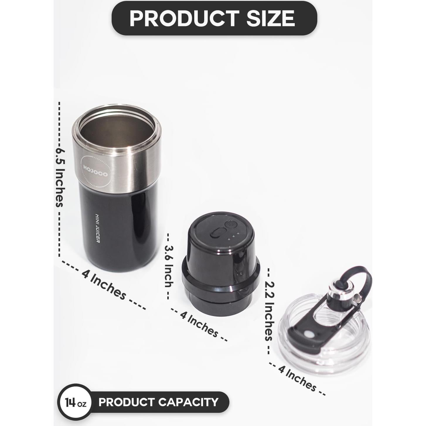 Licuadora Personal Mojoco MJC-T07 414ml Recargable USB Negra