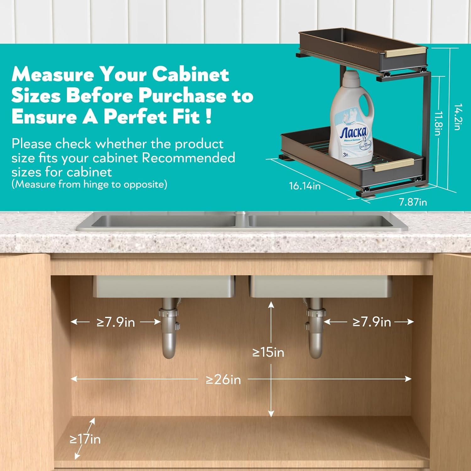 Organizador Bajo Fregadero AndUp 2 Niveles Gris 22.68 kg
