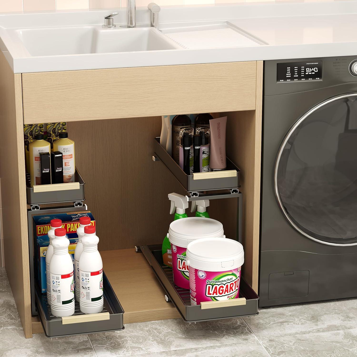 Organizador Bajo Fregadero AndUp 2 Niveles Gris 22.68 kg