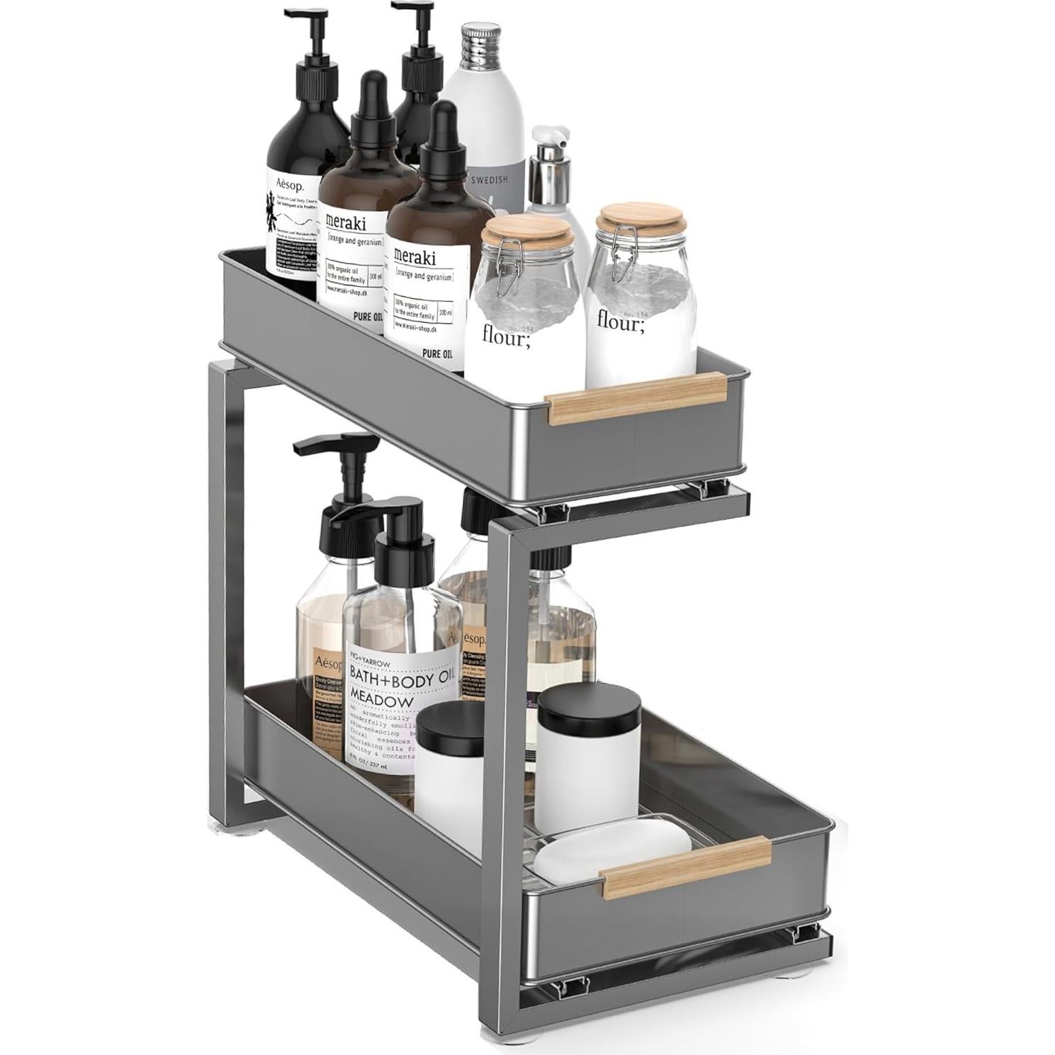 Organizador Bajo Fregadero AndUp 2 Niveles Gris 22.68 kg