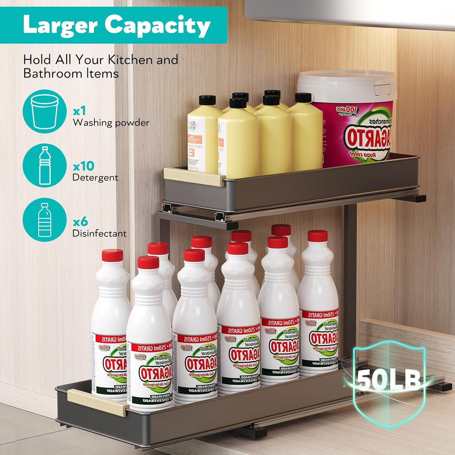 Organizador Bajo Fregadero AndUp 2 Niveles Gris 22.68 kg