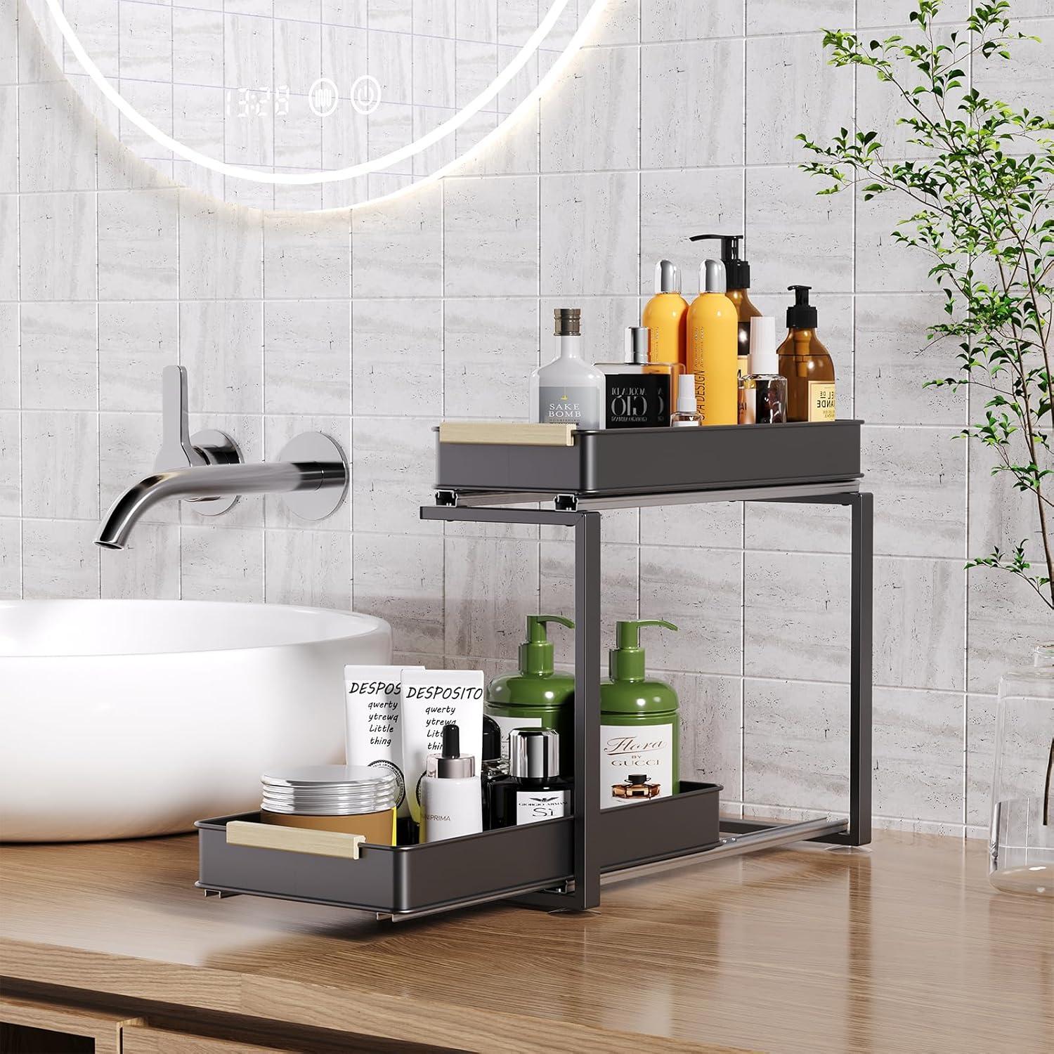 Organizador Bajo Fregadero AndUp 2 Niveles Gris 22.68 kg