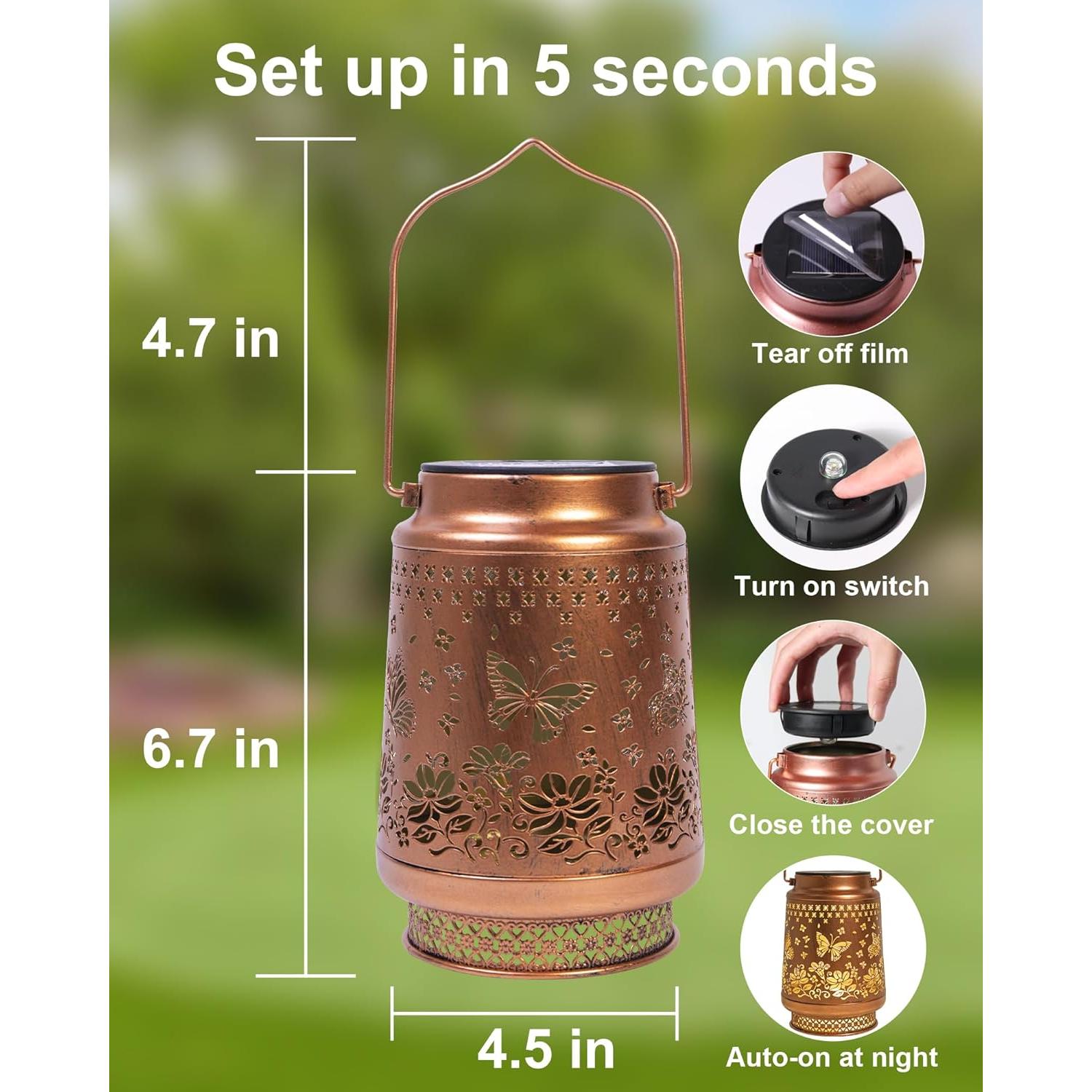 Linternas Solares de Mariposa Fussion 11.7cm Decorativas