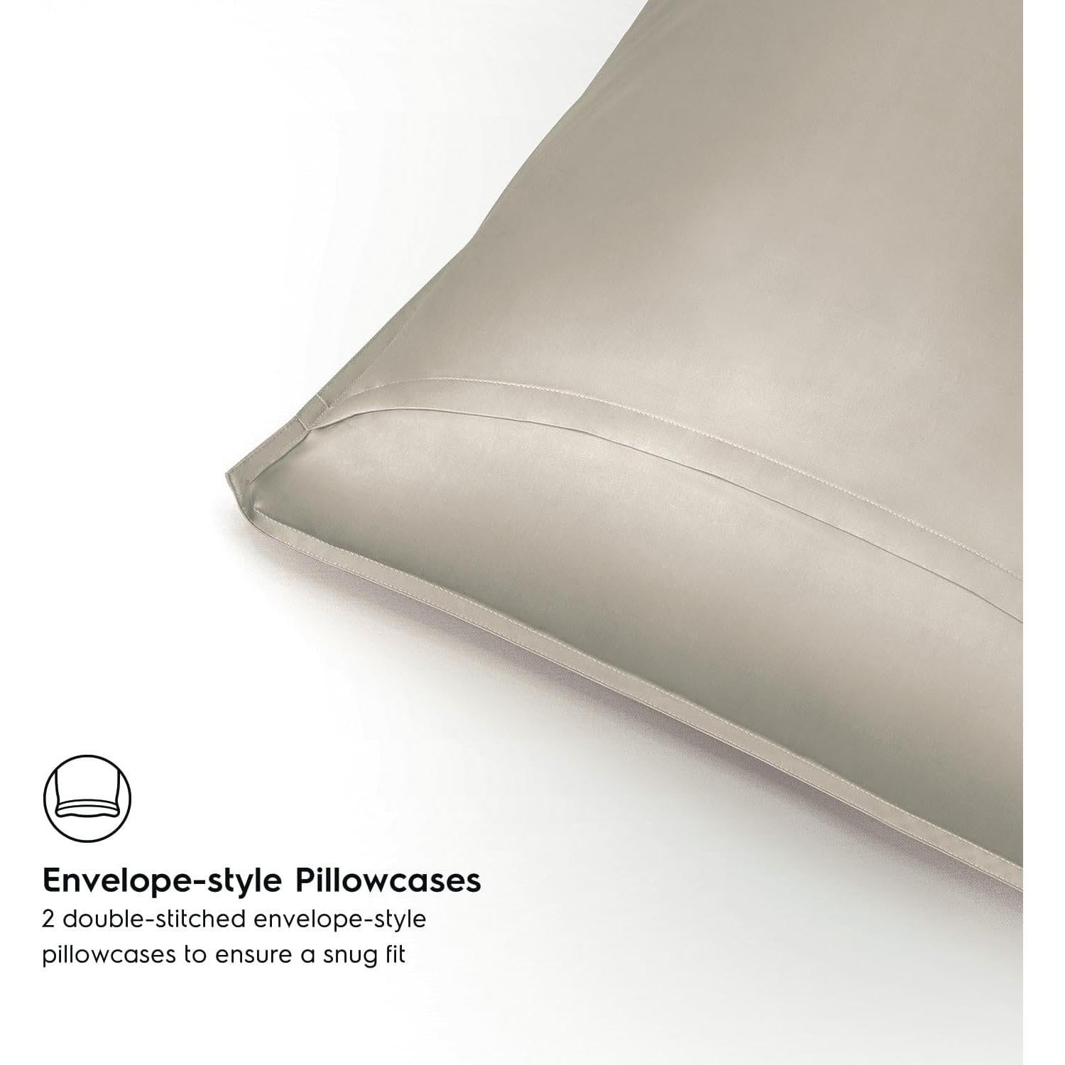 Juego de Fundas de Almohada Estándar Tafts 100% Viscosa Beige