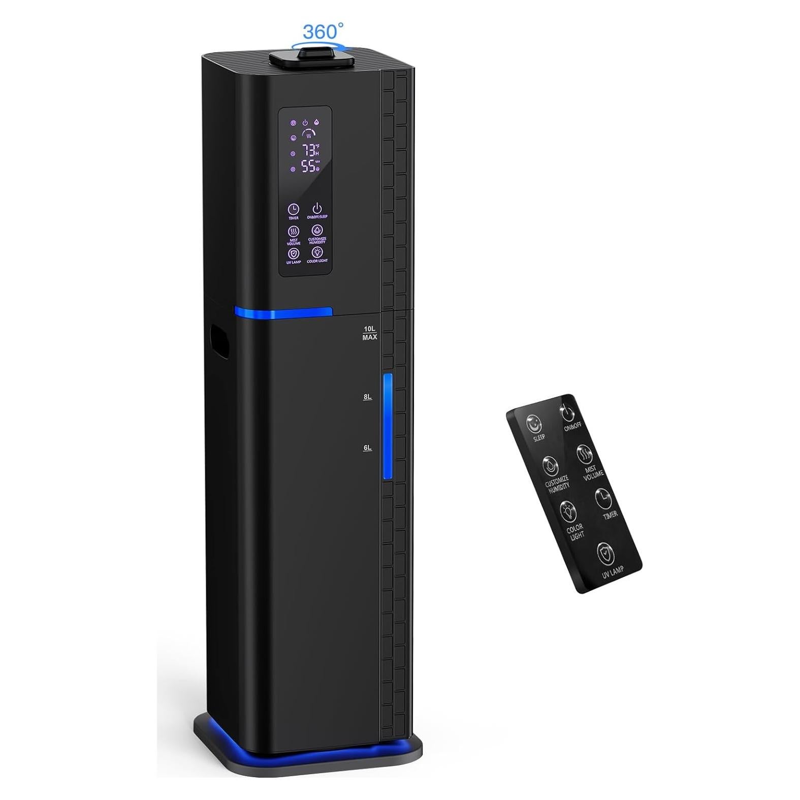 Humidificador Ultrasonido Zeova 10L Negro 60H 550ft²