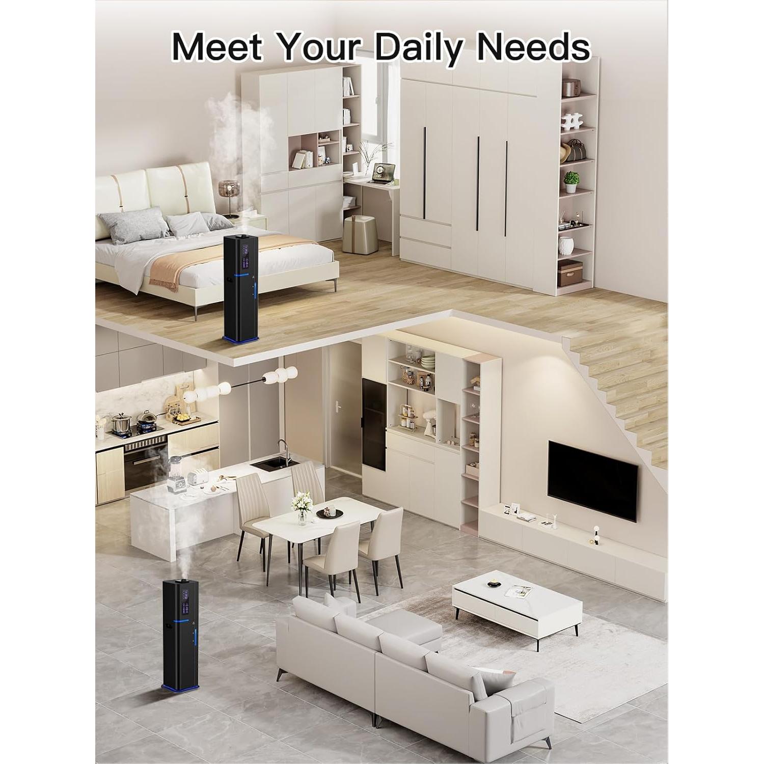 Humidificador Ultrasonido Zeova 10L Negro 60H 550ft²