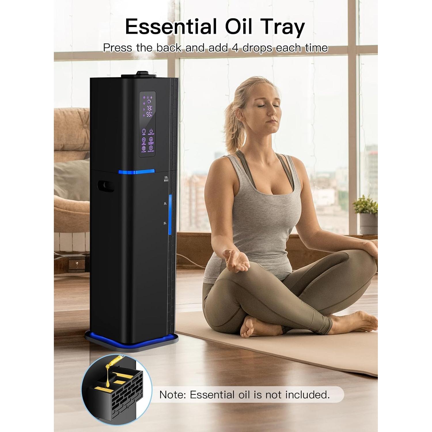 Humidificador Ultrasonido Zeova 10L Negro 60H 550ft²