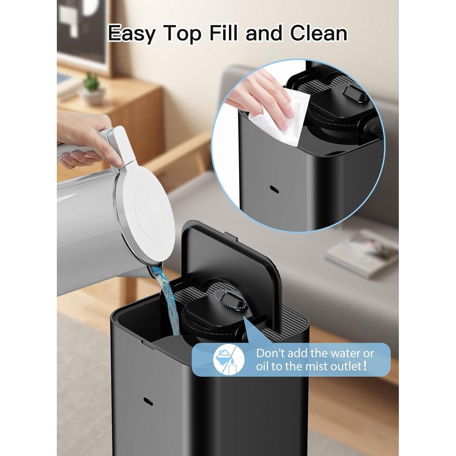 Humidificador Ultrasonido Zeova 10L Negro 60H 550ft²