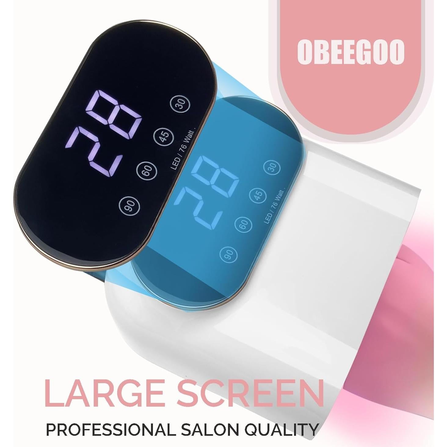 Lámpara UV LED 76W OBEGOO para Esmalte en Gel con Sensor