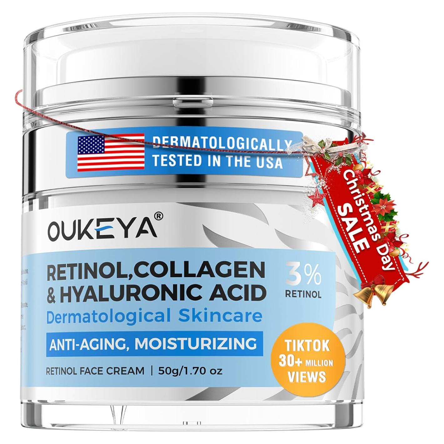 Crema Hidratante Anti-Envejecimiento OUKEYA 3% Retinol 50g