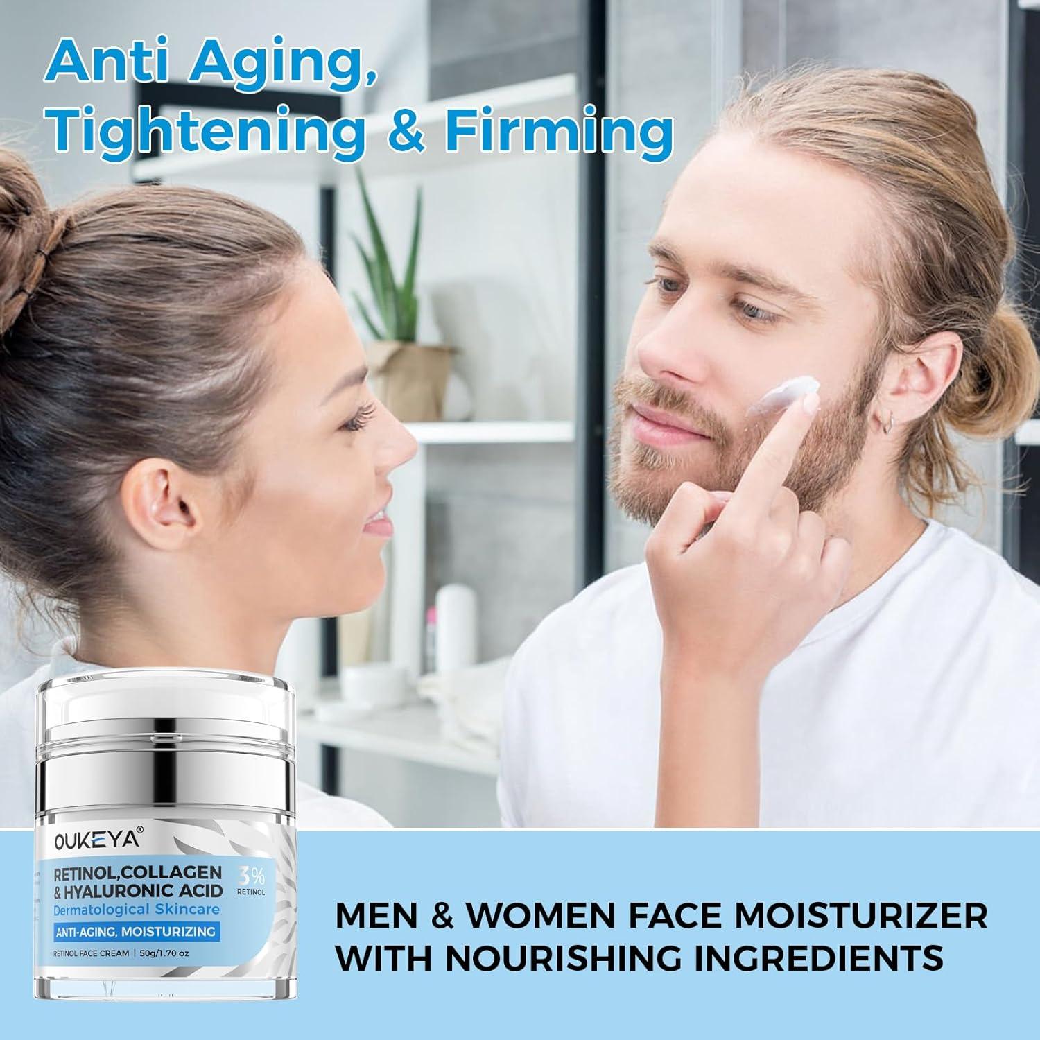 Crema Hidratante Anti-Envejecimiento OUKEYA 3% Retinol 50g