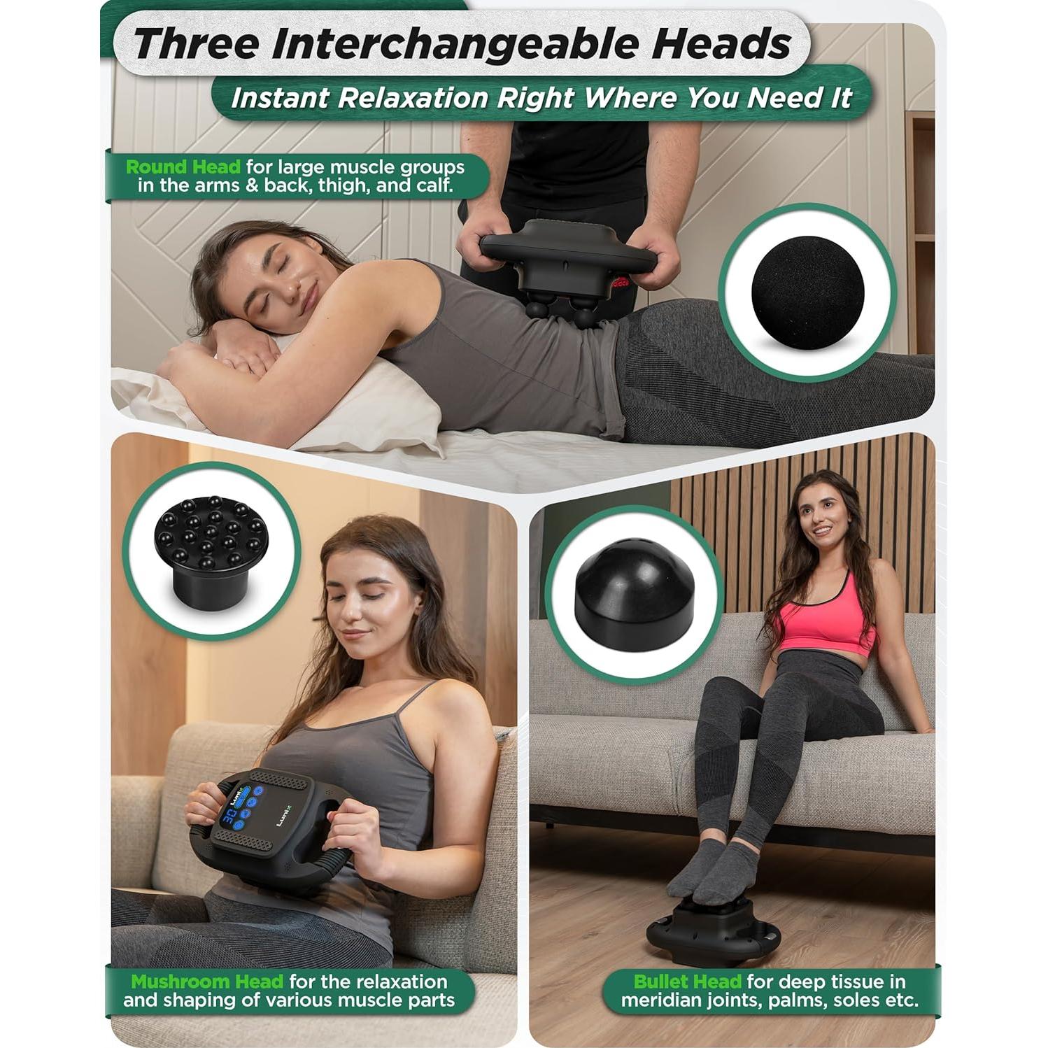 Pistola de Masaje Profesional Lunix LX25 con Luz Infrarroja