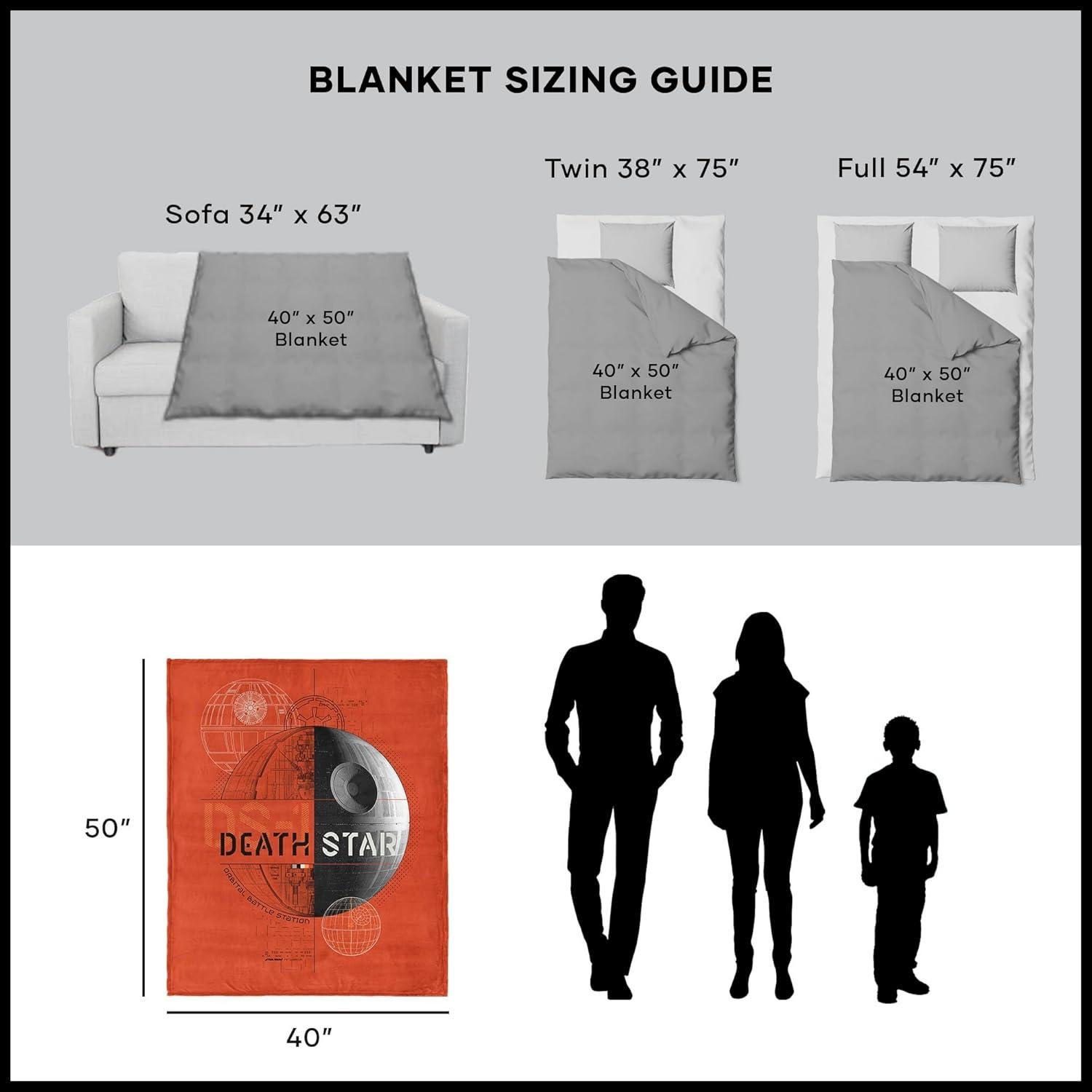 Manta de Toque de Seda Star Wars Estrella de la Muerte 101.6x127cm
