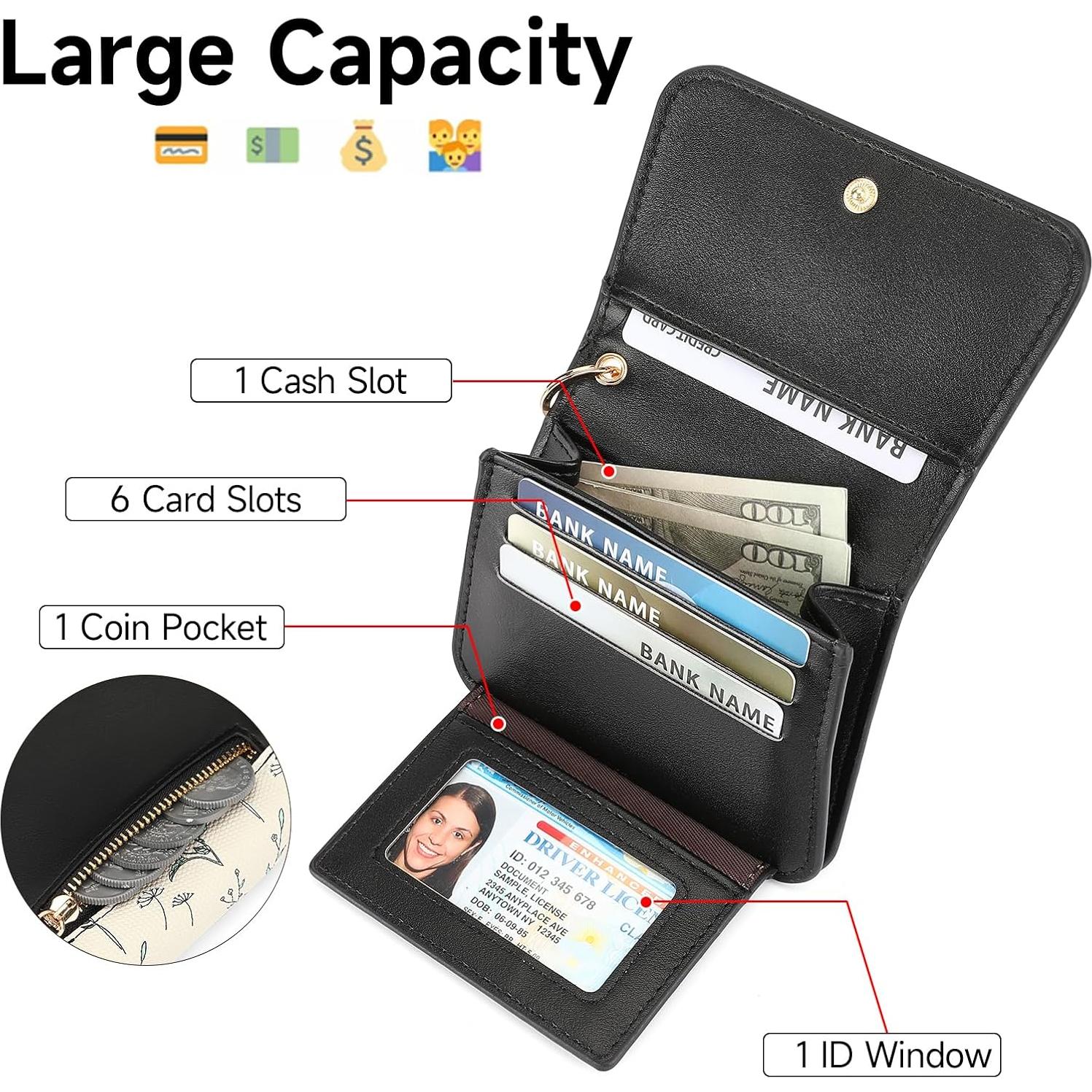 Cartera GAEKEAO Pequeña para Mujeres con Bloqueo RFID - Floral