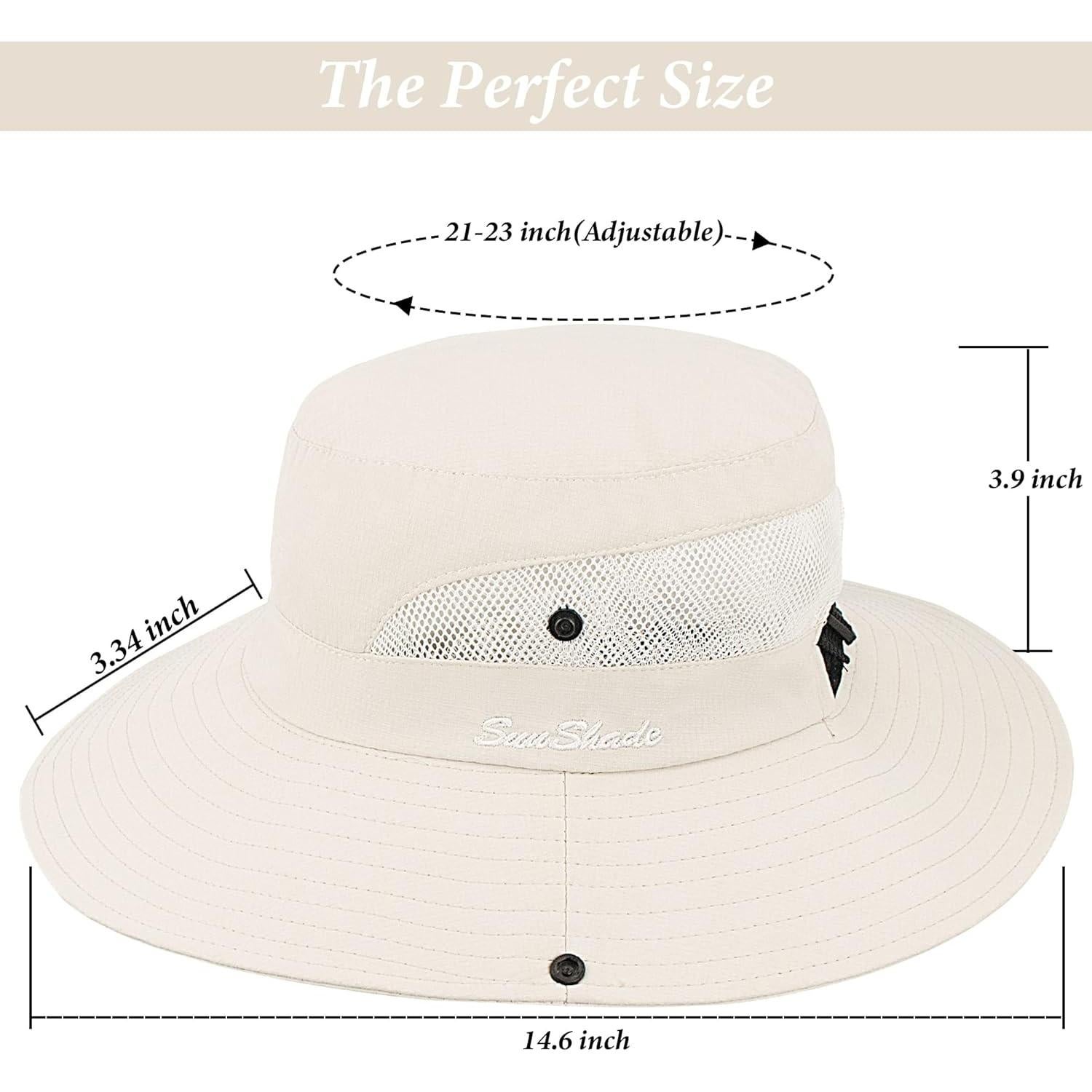 Sombrero de Sol Plegable para Mujeres con Protección UV Beige