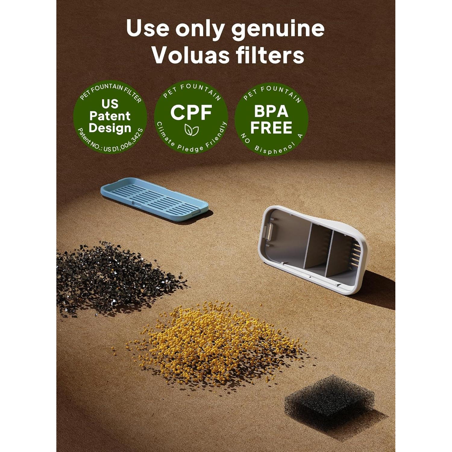 Filtros de Reemplazo VOLUAS para Fuente de Agua Gatos 3 Pzs