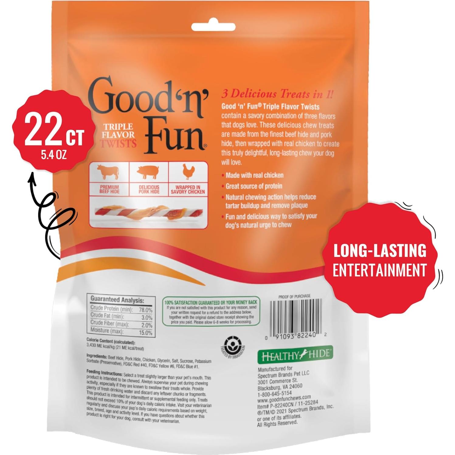 Good 'N' Fun Chews para Perros - 3 Sabores, 153g