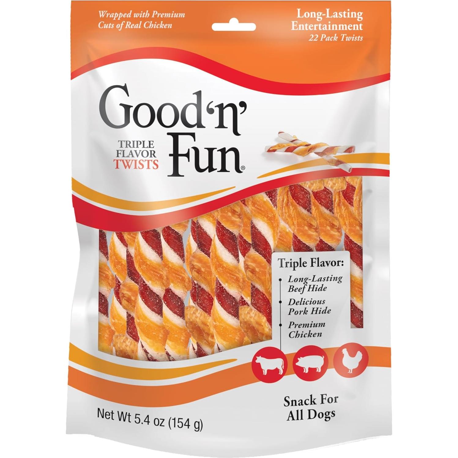 Good 'N' Fun Chews para Perros - 3 Sabores, 153g