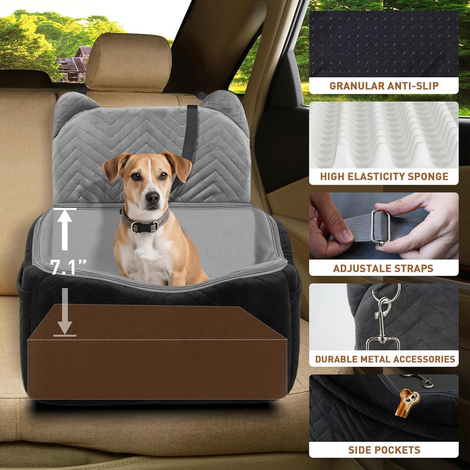 Asiento de Coche Elevador para Perros Anywish Gris 48x48x50cm