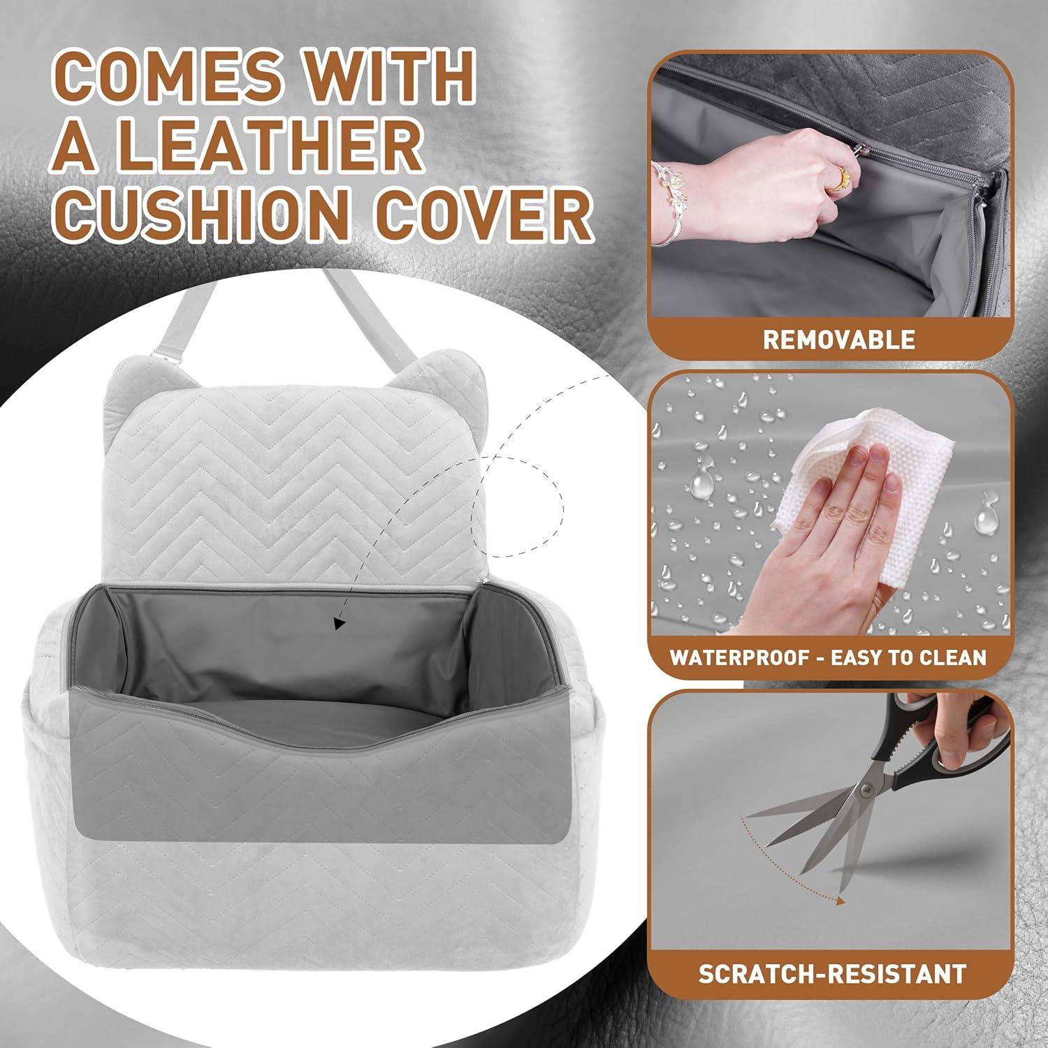 Asiento de Coche Elevador para Perros Anywish Gris 48x48x50cm