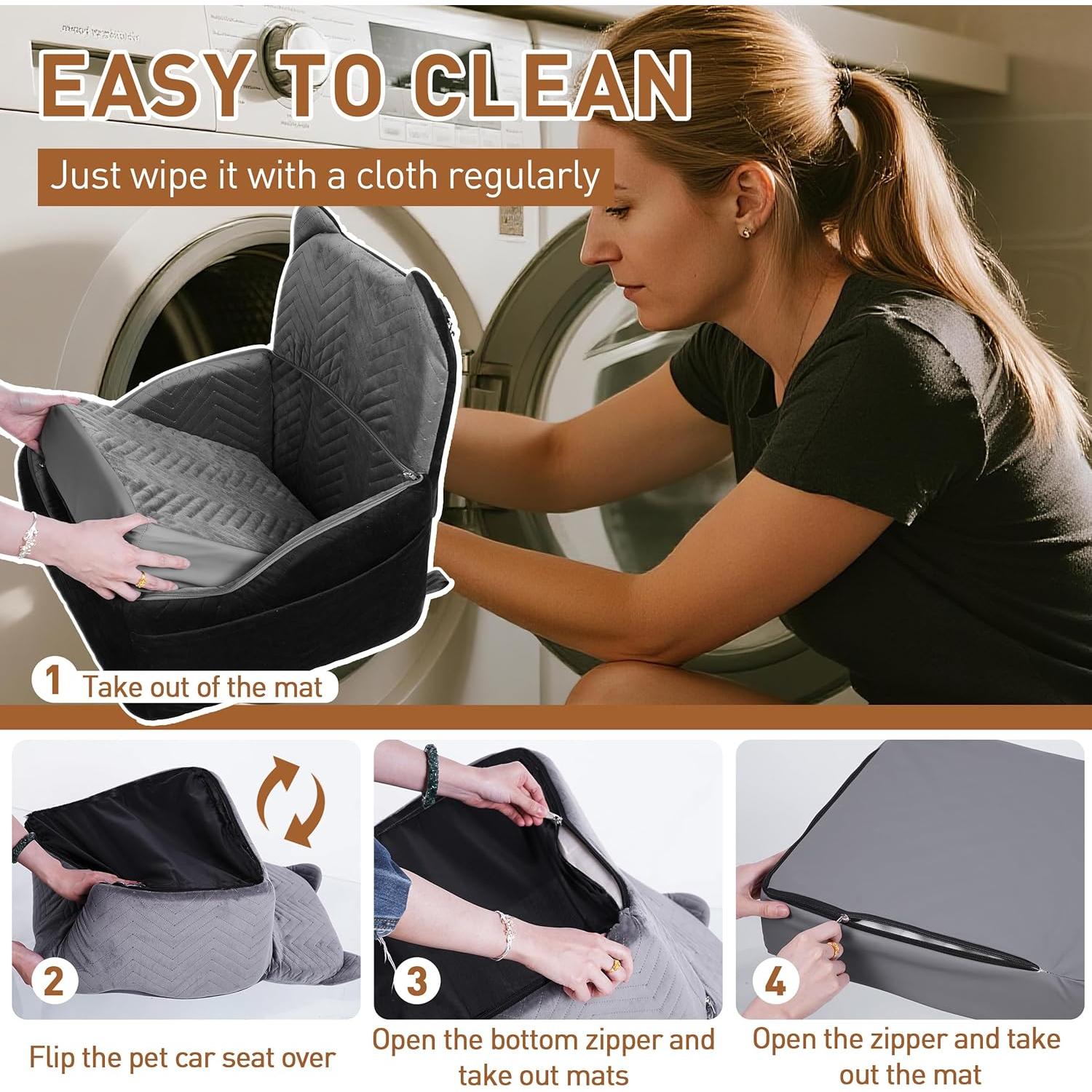 Asiento de Coche Elevador para Perros Anywish Gris 48x48x50cm