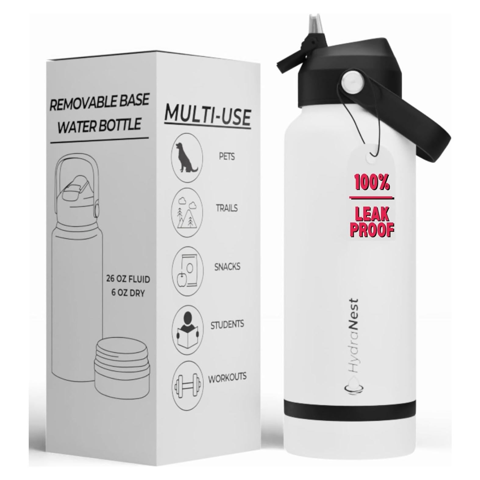 Botella de Agua Aislada HydraNest 0.82L para Perros - Acero Inoxidable