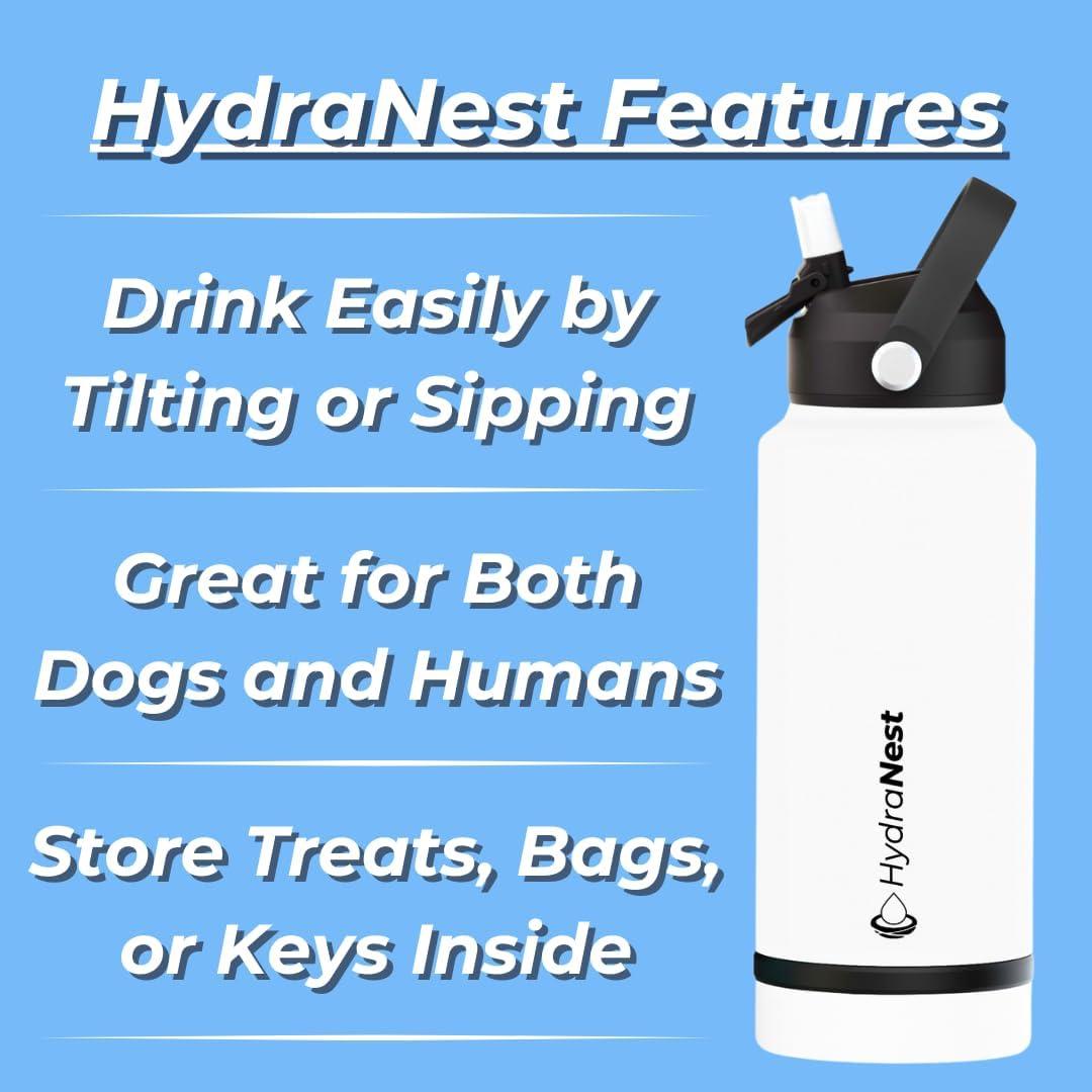 Botella de Agua Aislada HydraNest 0.82L para Perros - Acero Inoxidable