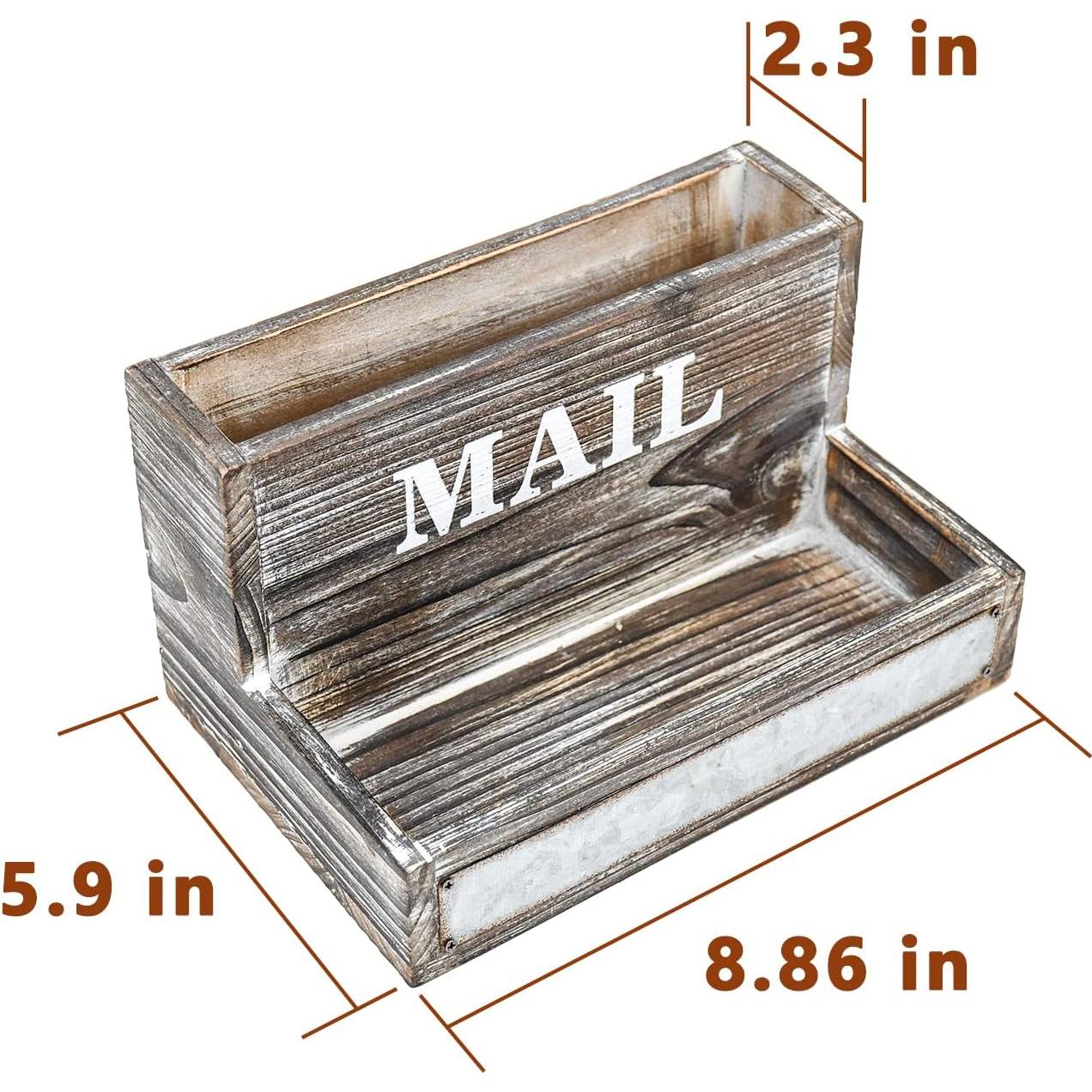 Organizador de Correo de Madera OKSQW Vintage 2 Ranuras 15x22.5cm