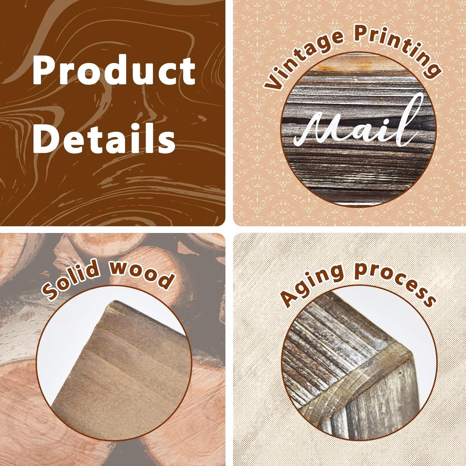 Organizador de Correo de Madera OKSQW Vintage 2 Ranuras 15x22.5cm