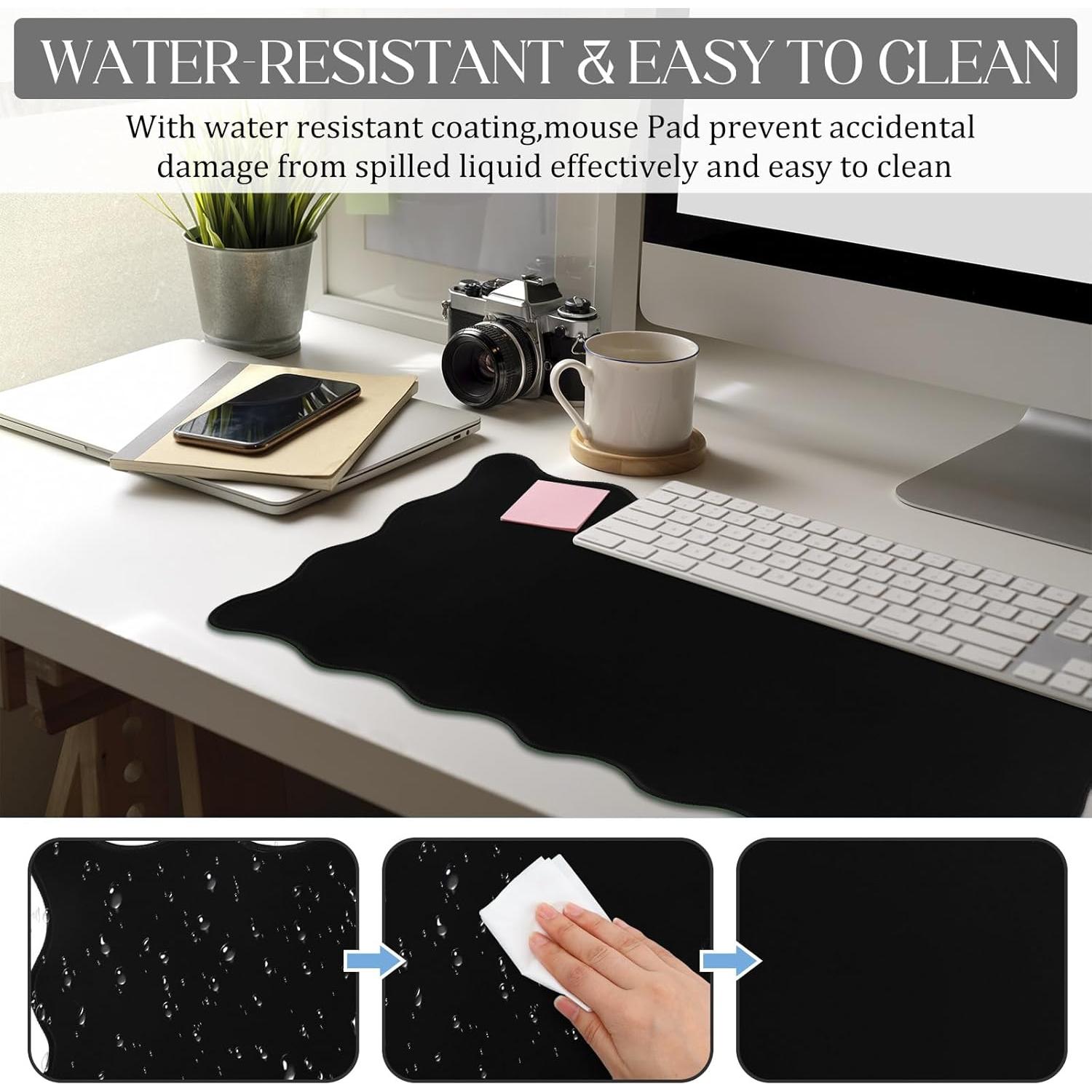 Alfombrilla de Escritorio Grande Hahafelt Negra 80x40cm Antideslizante