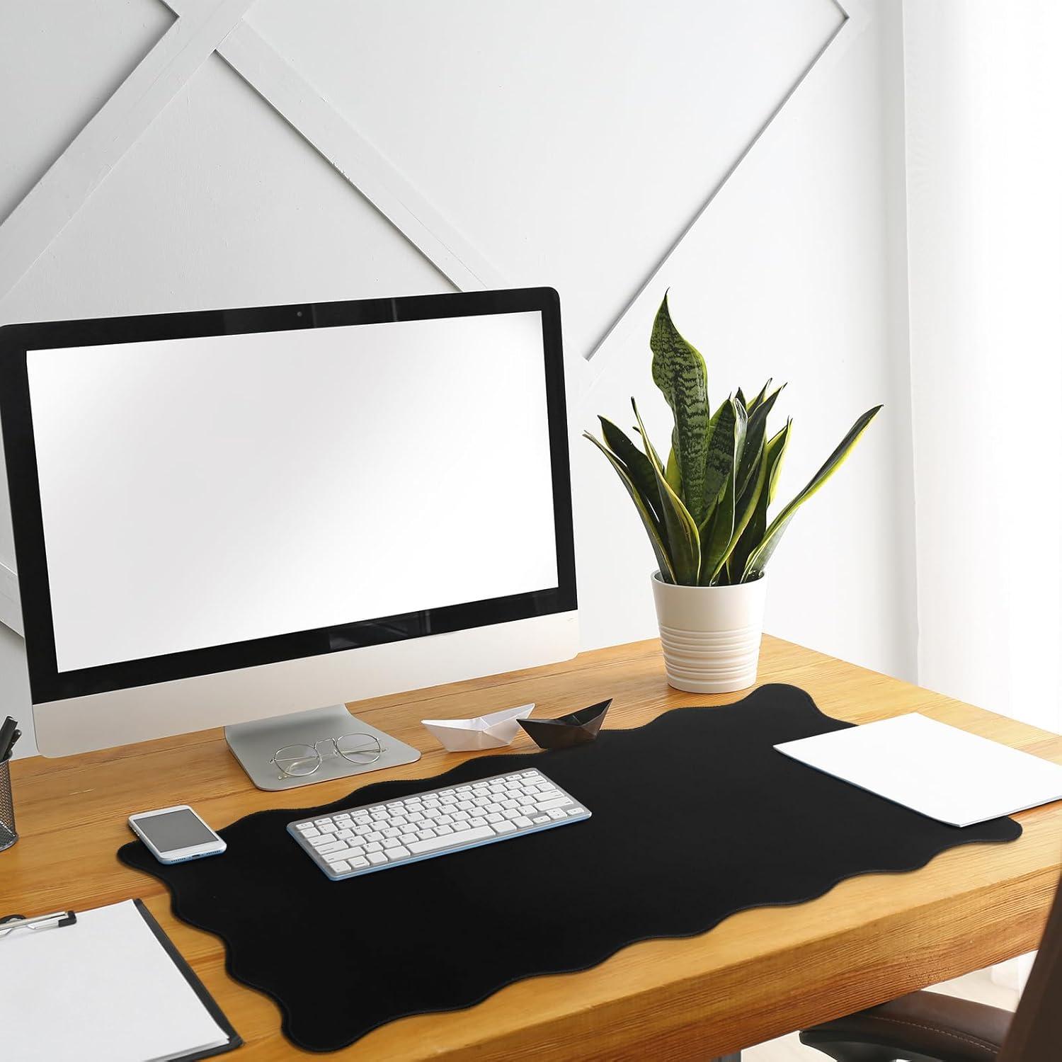 Alfombrilla de Escritorio Grande Hahafelt Negra 80x40cm Antideslizante