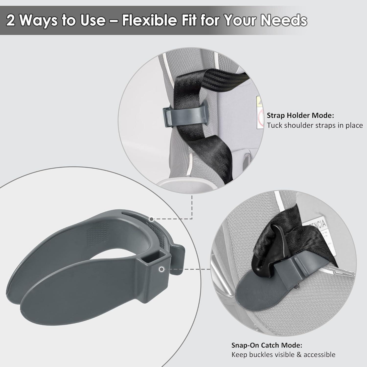 Organizador de Clip para Correas de Asiento de Coche Gris - Ajuste Universal