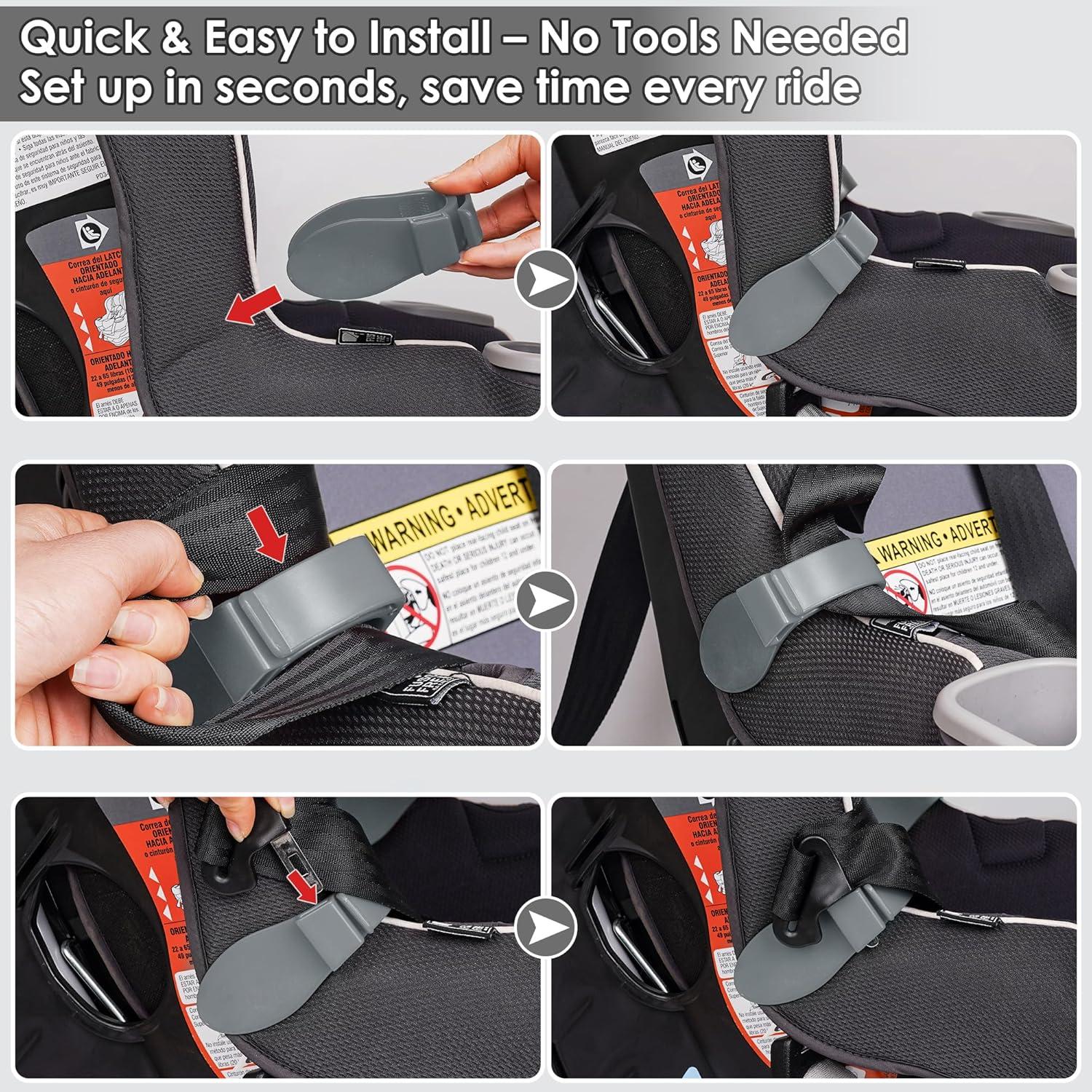 Organizador de Clip para Correas de Asiento de Coche Gris - Ajuste Universal