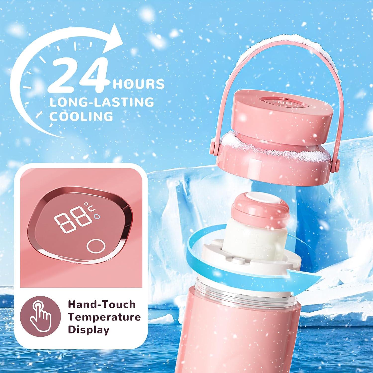 Enfriador de Leche Materna Portátil Harringron 22oz 24H Rosa