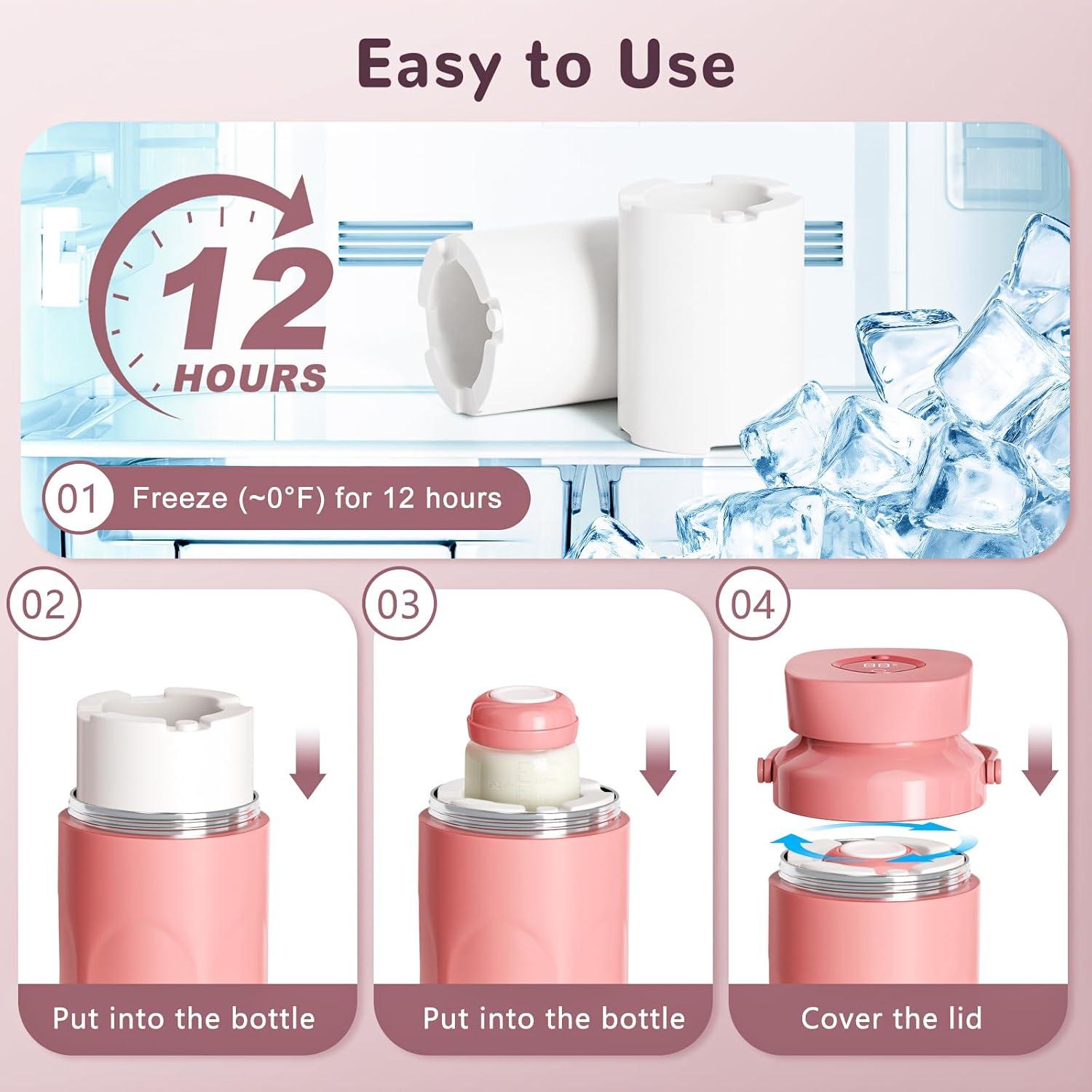 Enfriador de Leche Materna Portátil Harringron 22oz 24H Rosa