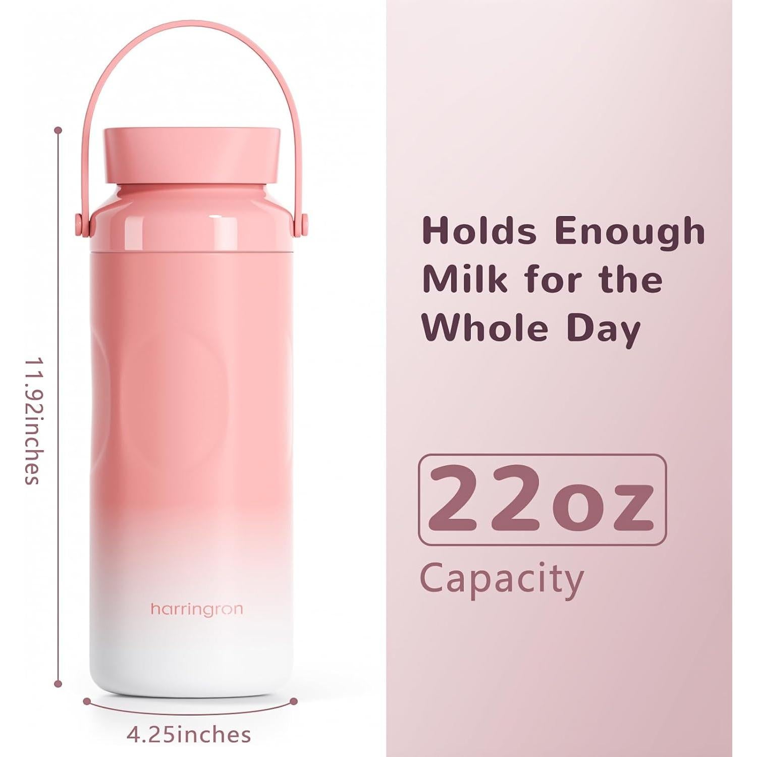 Enfriador de Leche Materna Portátil Harringron 22oz 24H Rosa