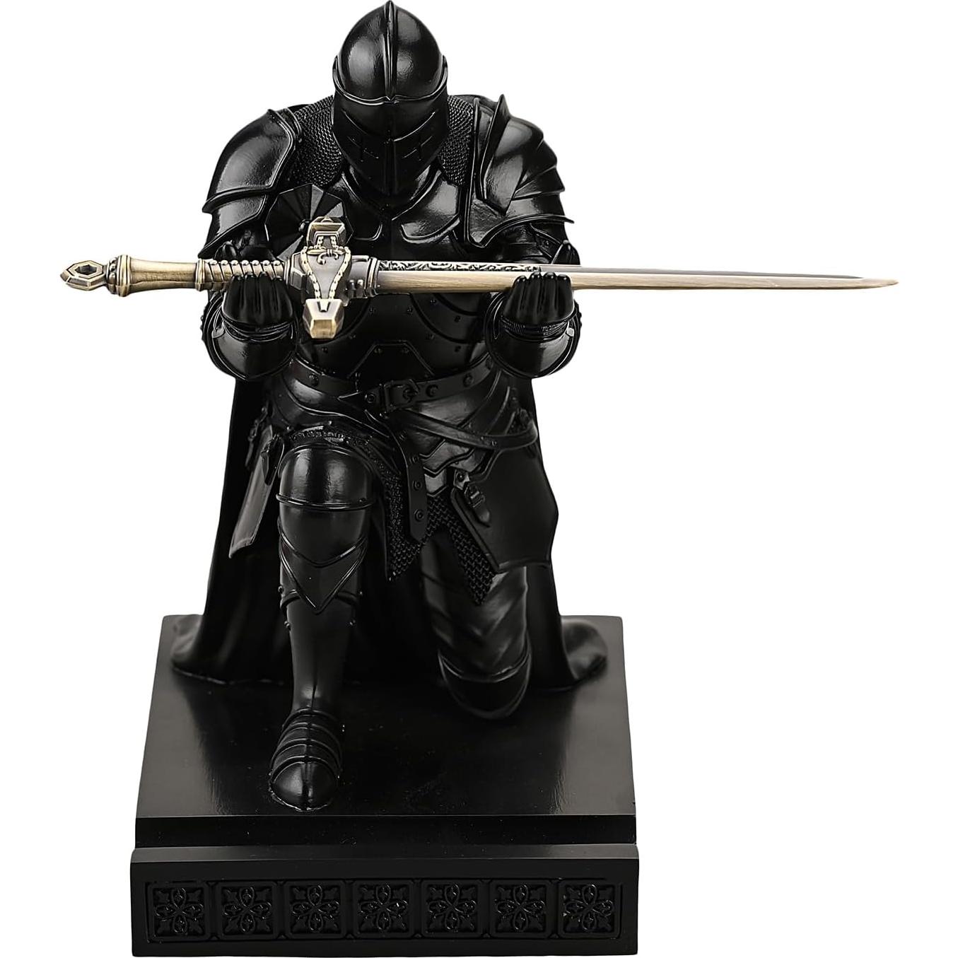 Portalápices Guerrero Medieval Amoysanli Negro con Abre Cartas