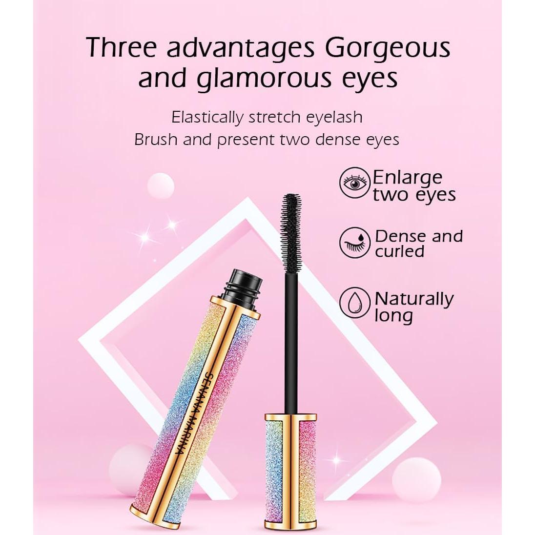 Máscara de Pestañas 4D SENANA MARINA - Impermeable, Volumen y Longitud, Paquete de 3