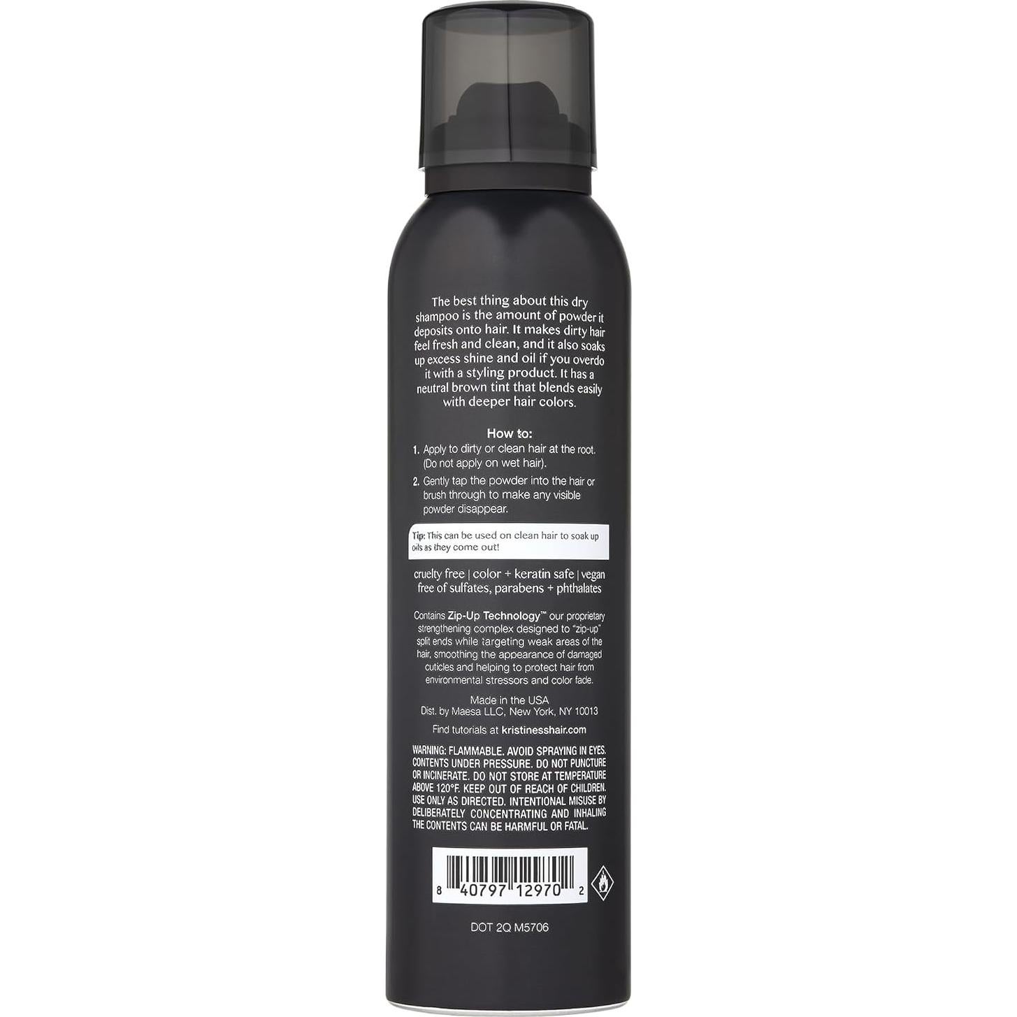 Champú Seco Kristin Ess para Cabello Oscuro 118 ml Vegano