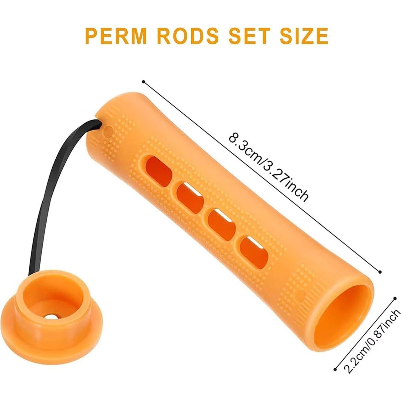 40 Varillas de Plástico Naranjas para Rulos Sin Calor Meigick