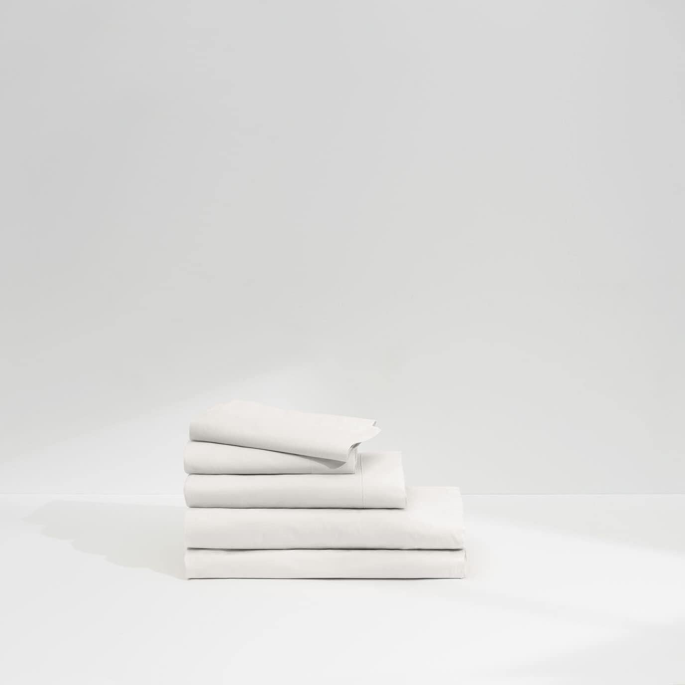 Juego de Sábanas Percale Casper Twin XL 100% Algodón Orgánico Blanco