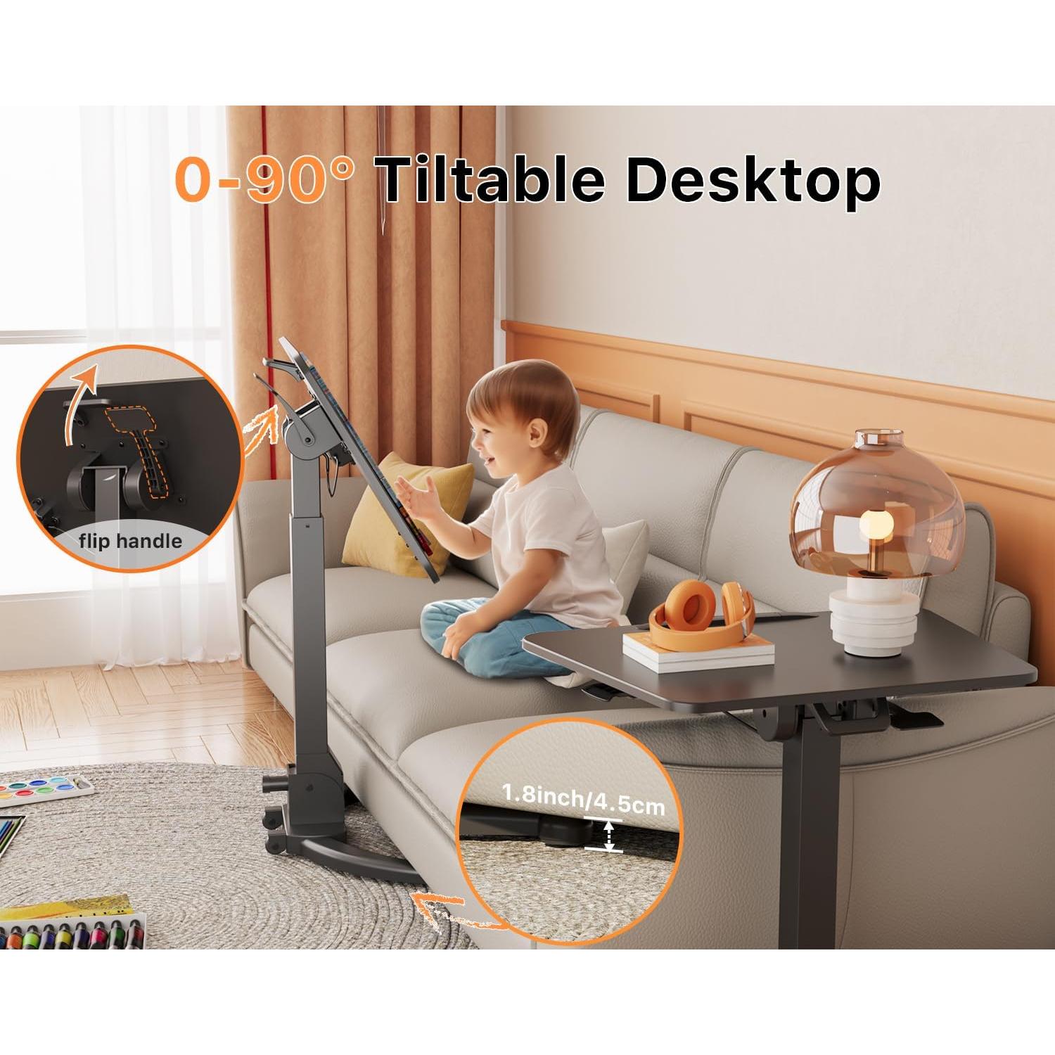 Escritorio Móvil Plegable JOY worker 109B-B Ajustable 76-114cm Negro