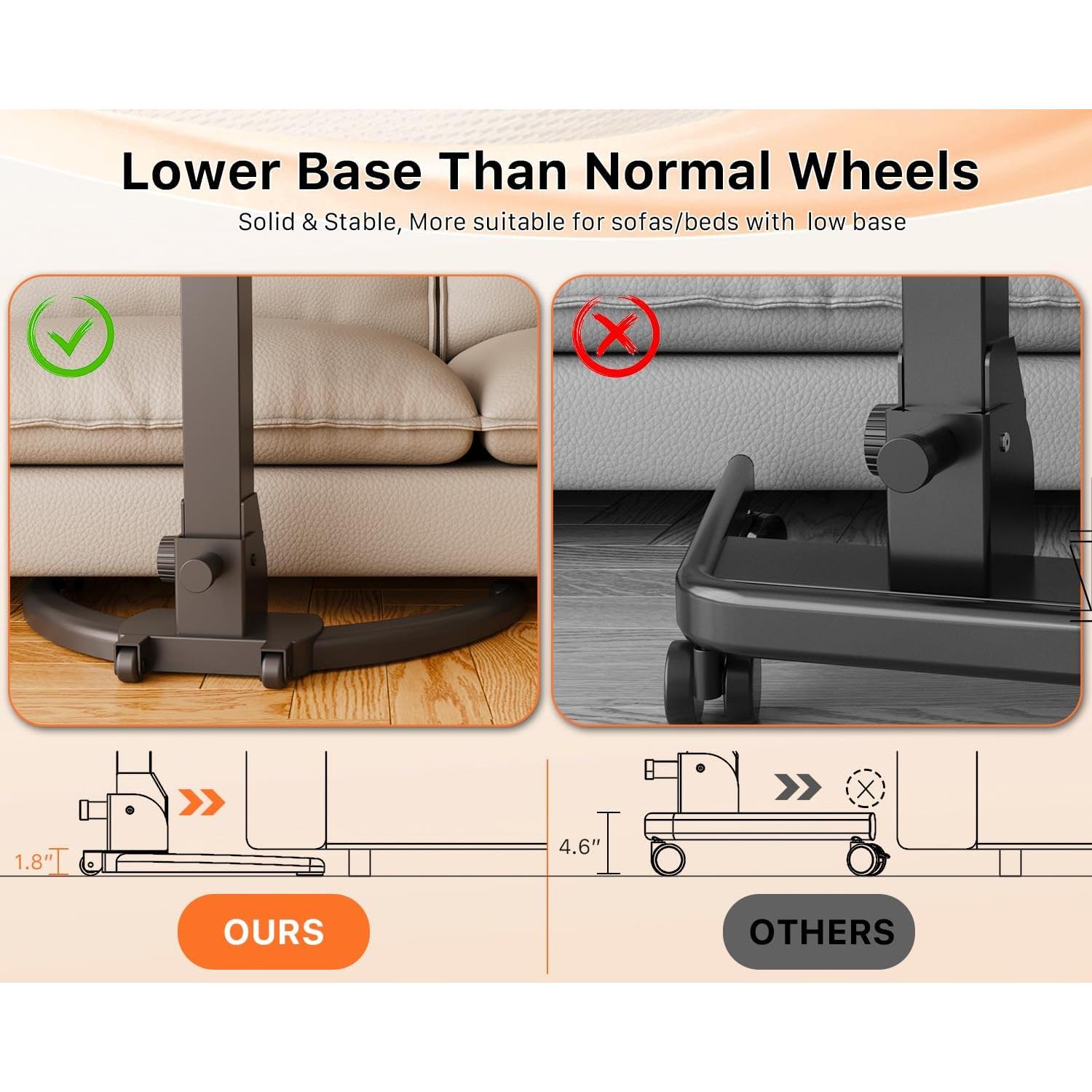 Escritorio Móvil Plegable JOY worker 109B-B Ajustable 76-114cm Negro