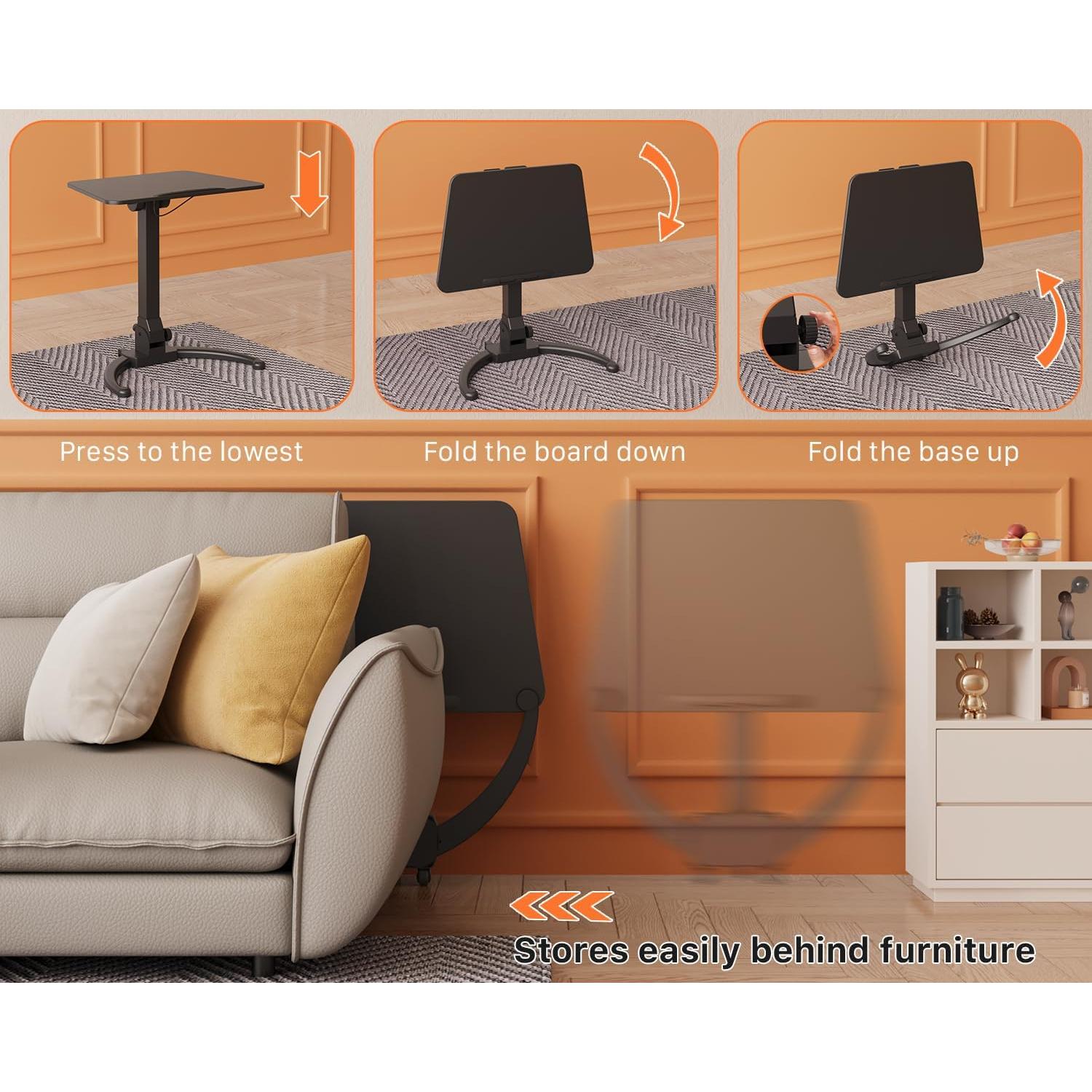 Escritorio Móvil Plegable JOY worker 109B-B Ajustable 76-114cm Negro