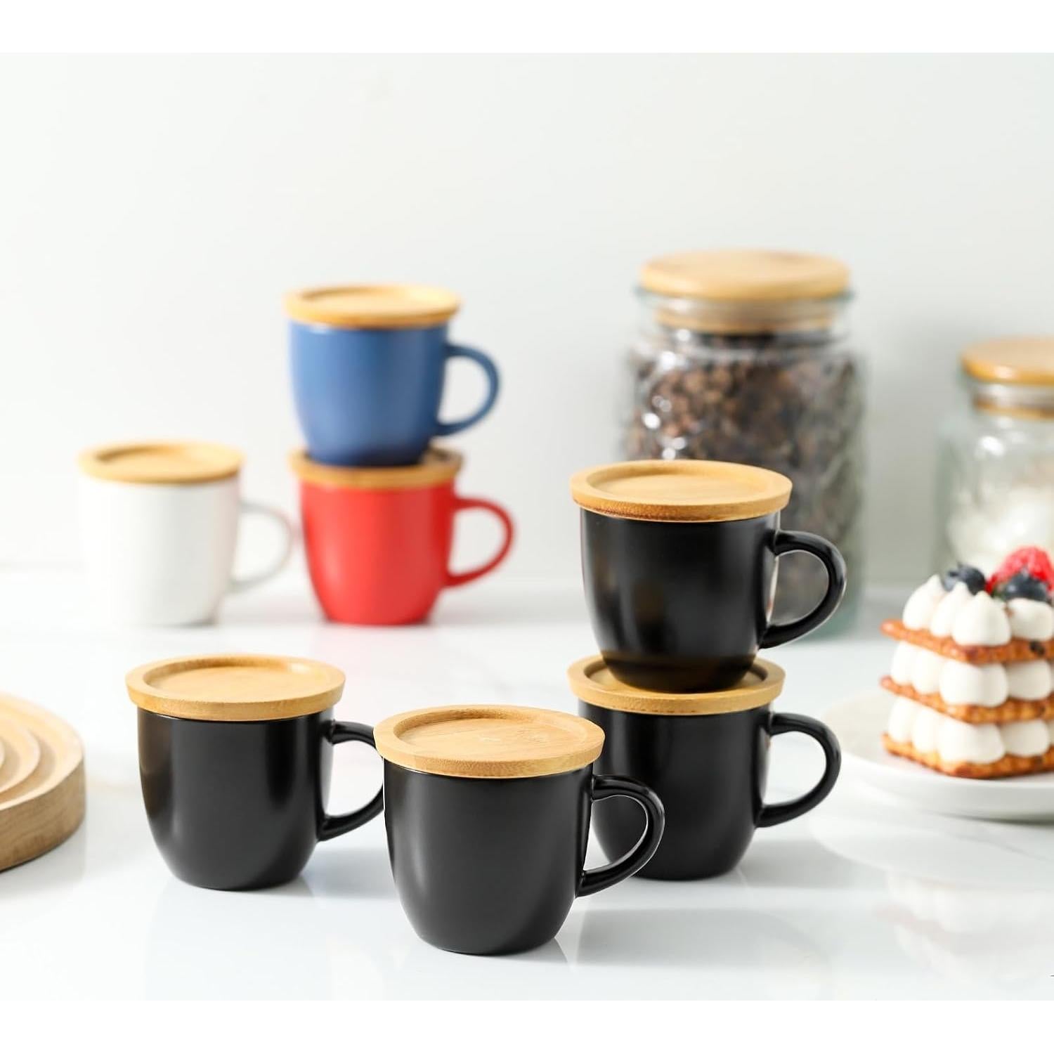 Set de 6 Tazas de Espresso Hasense 4 oz Cerámica Negra