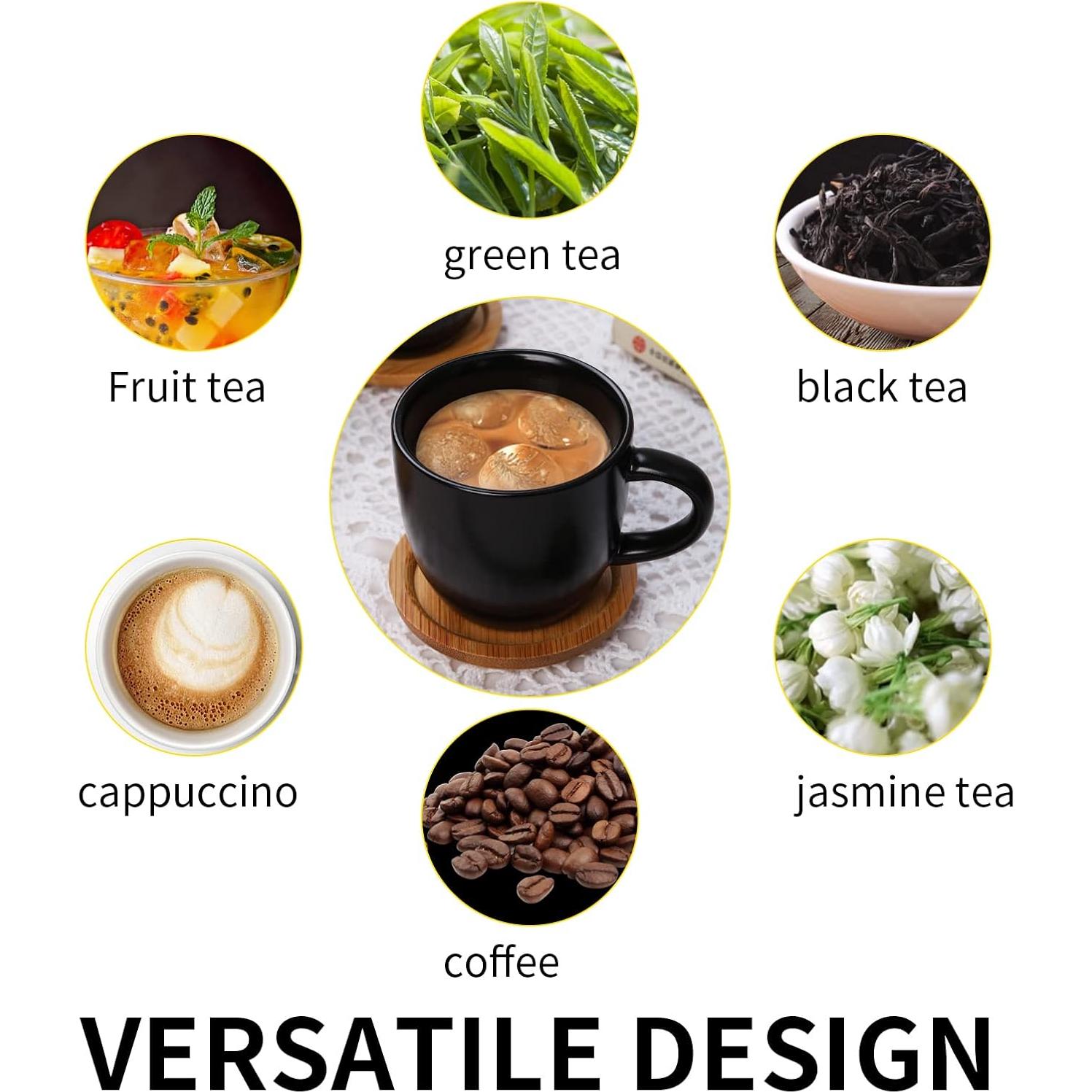 Set de 6 Tazas de Espresso Hasense 4 oz Cerámica Negra