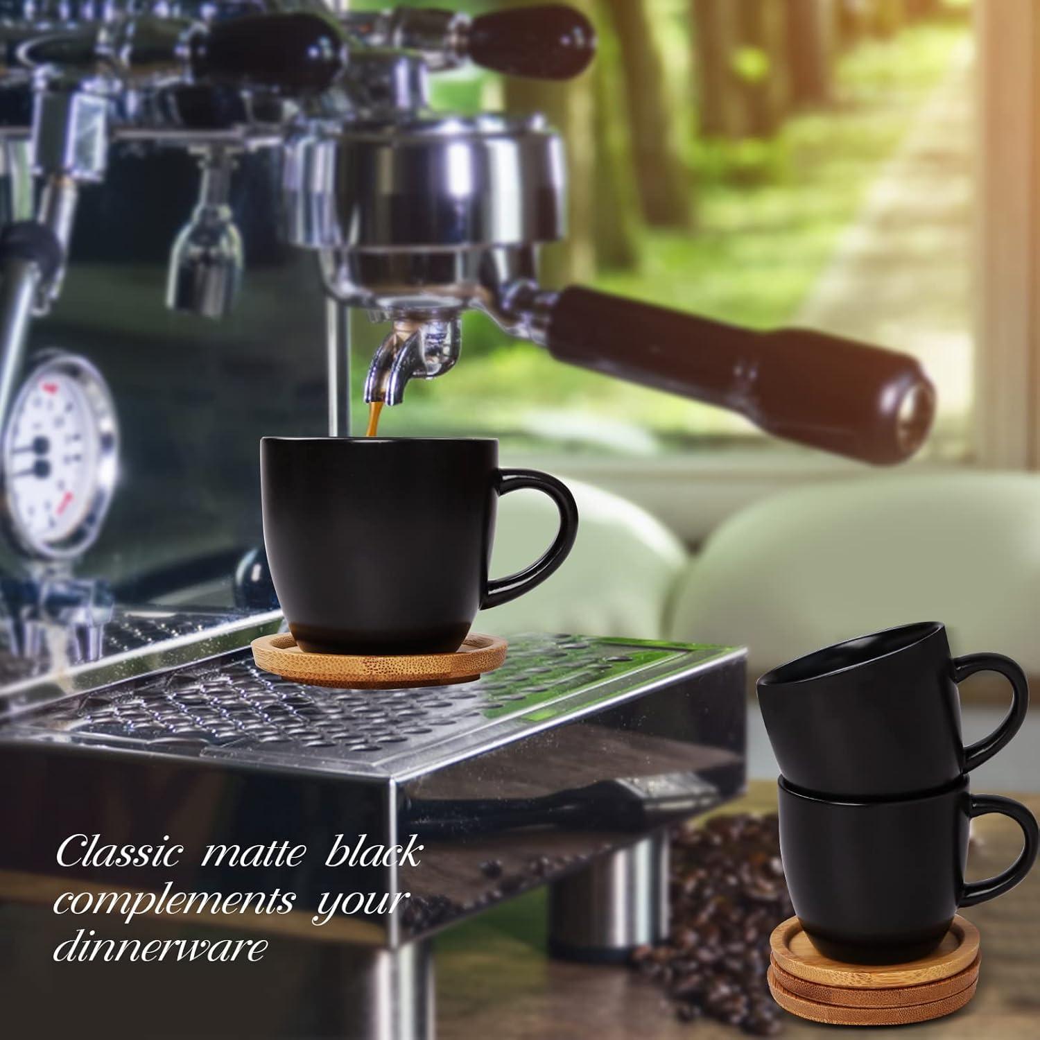 Set de 6 Tazas de Espresso Hasense 4 oz Cerámica Negra