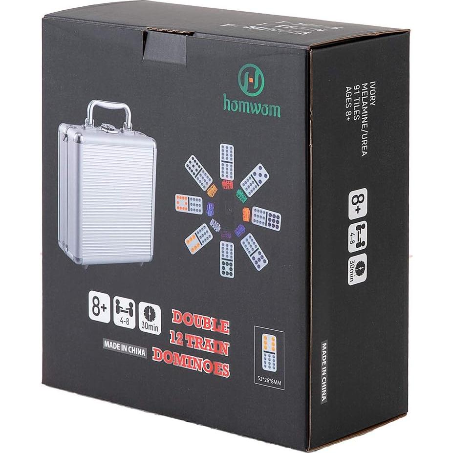 Juego de Dóminos Doble 12 Homwom con Estuche y Tablero