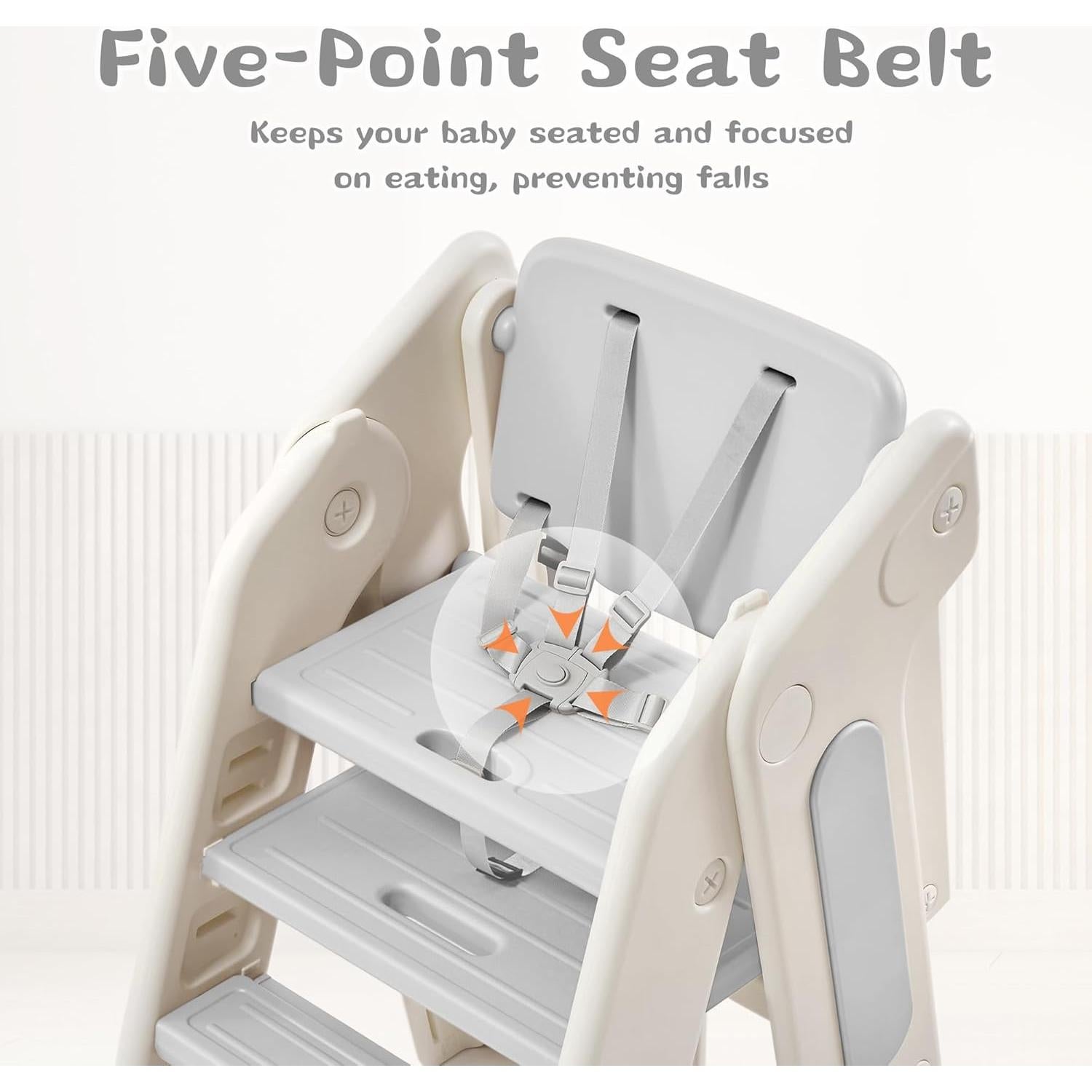 Escalera Plegable para Niños JooKiddie 4-en-1 Ajustable Gris